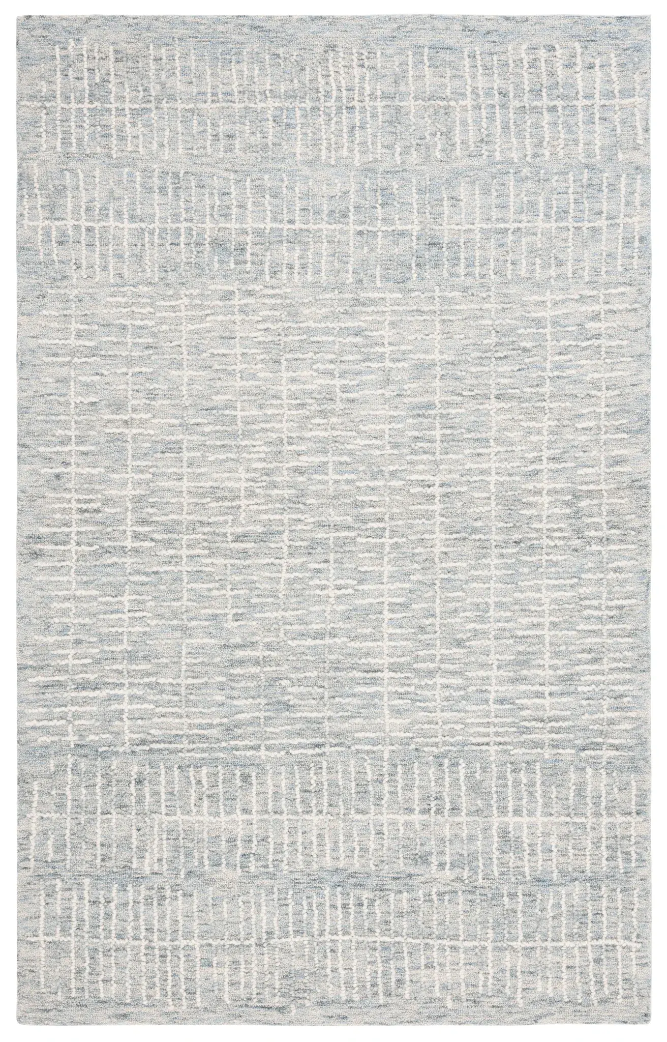 Abstract Coastal Grid Hand-Tufted Wool Rug