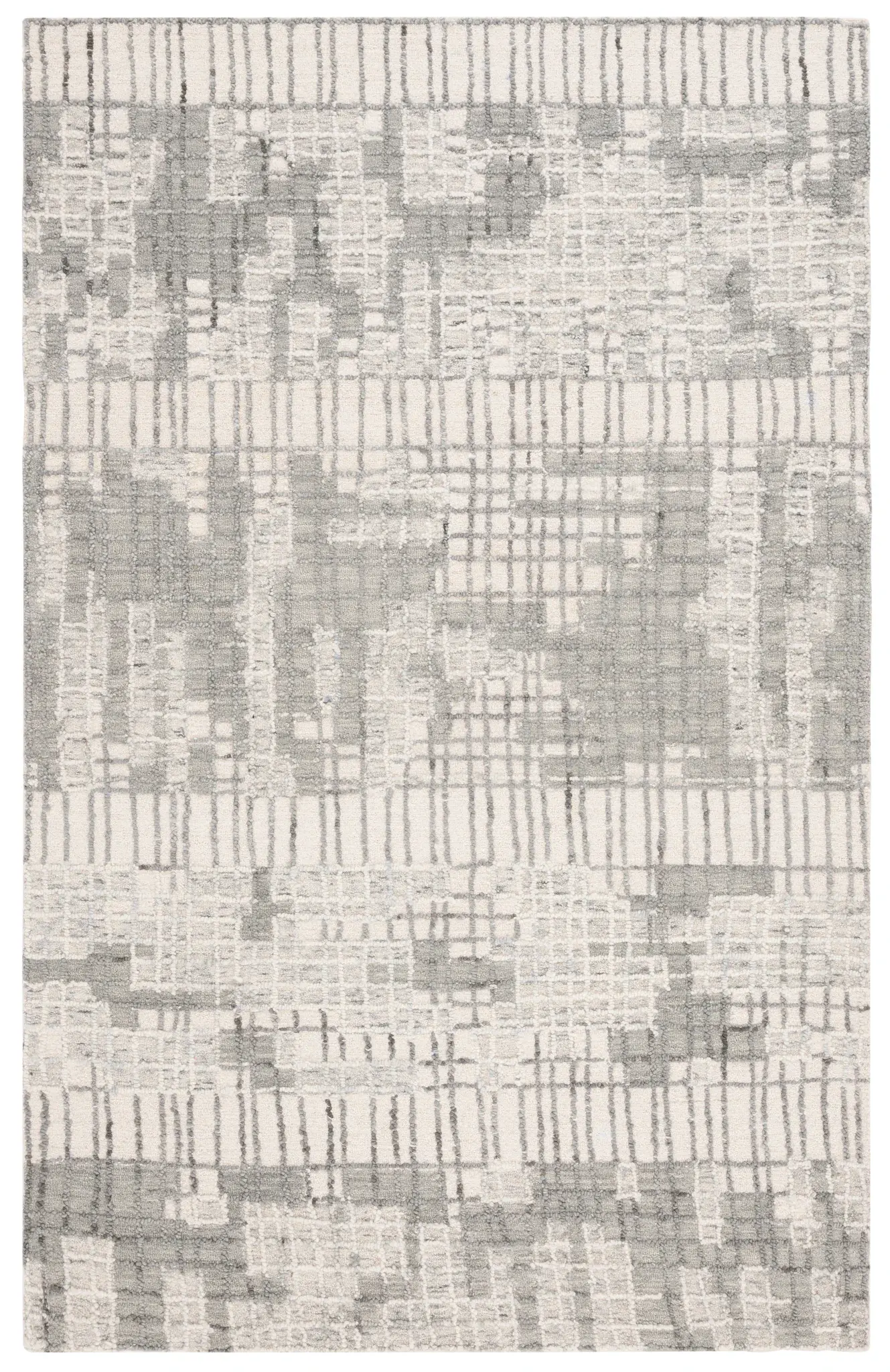 Abstract Broken Grid Hand-Tufted Wool Rug
