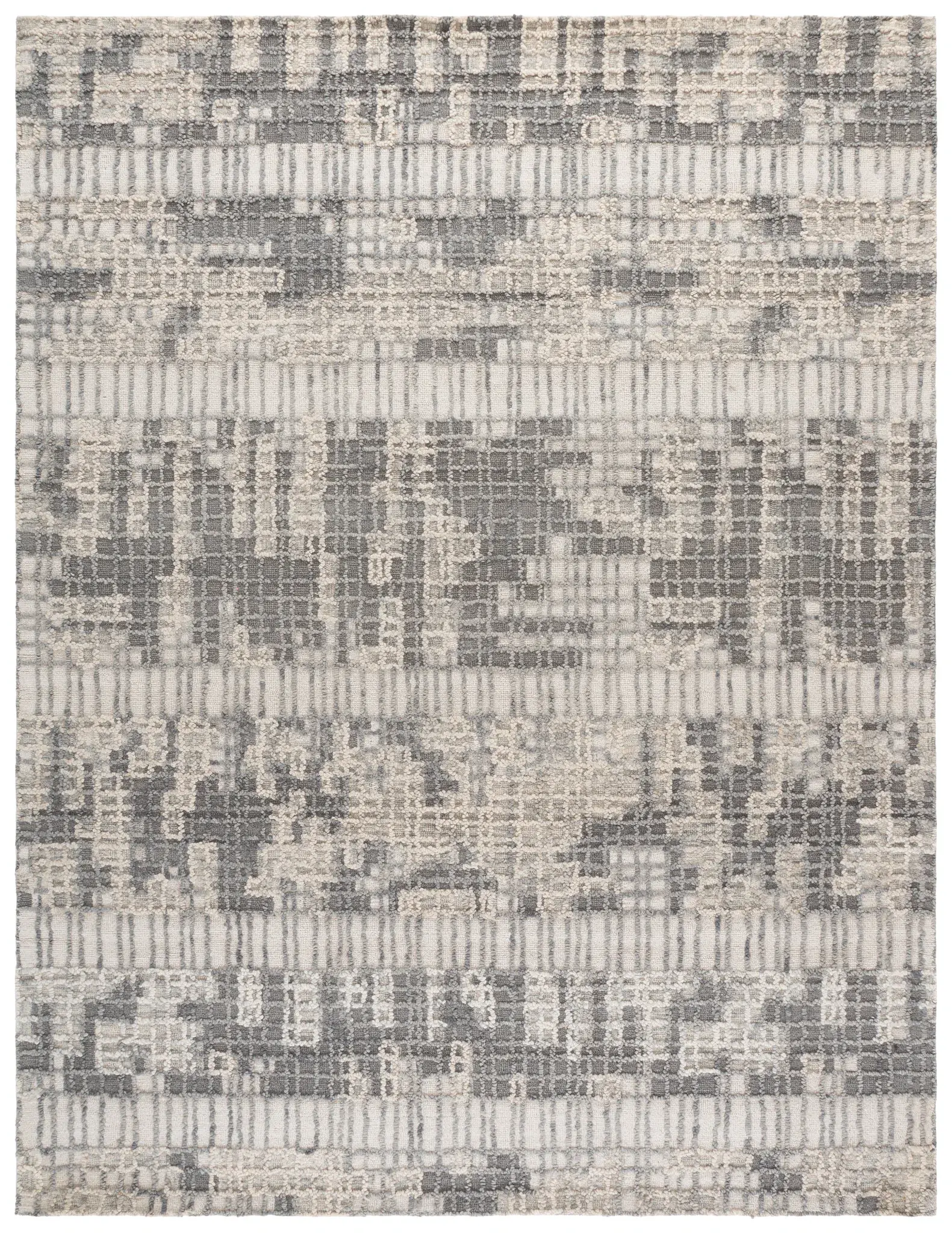 Abstract Broken Grid Hand-Tufted Wool Rug