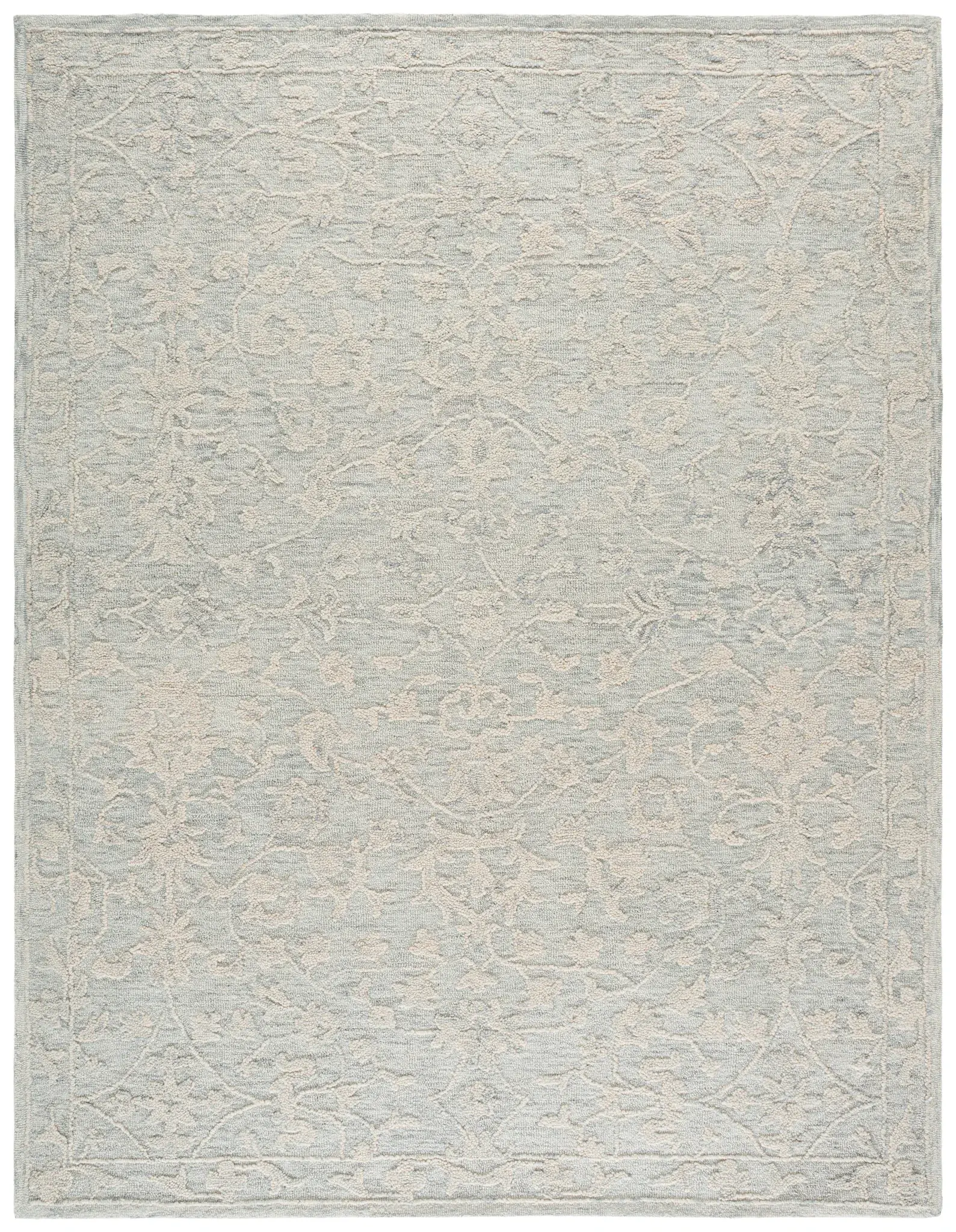 Abstract Transitional Floral Hand-Tufted Wool Rug