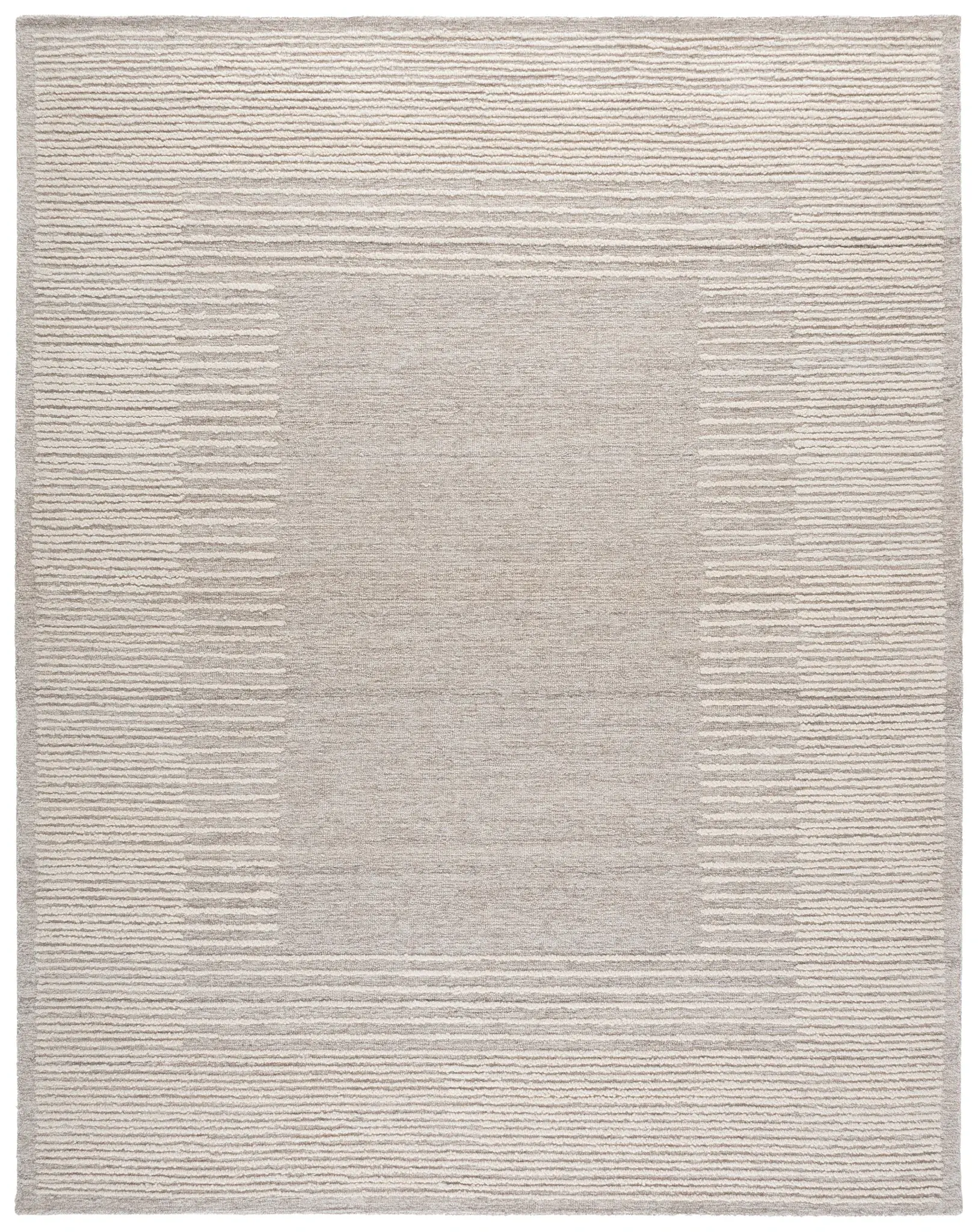 Abstract Modern Ribbed Hand-Tufted Wool Rug