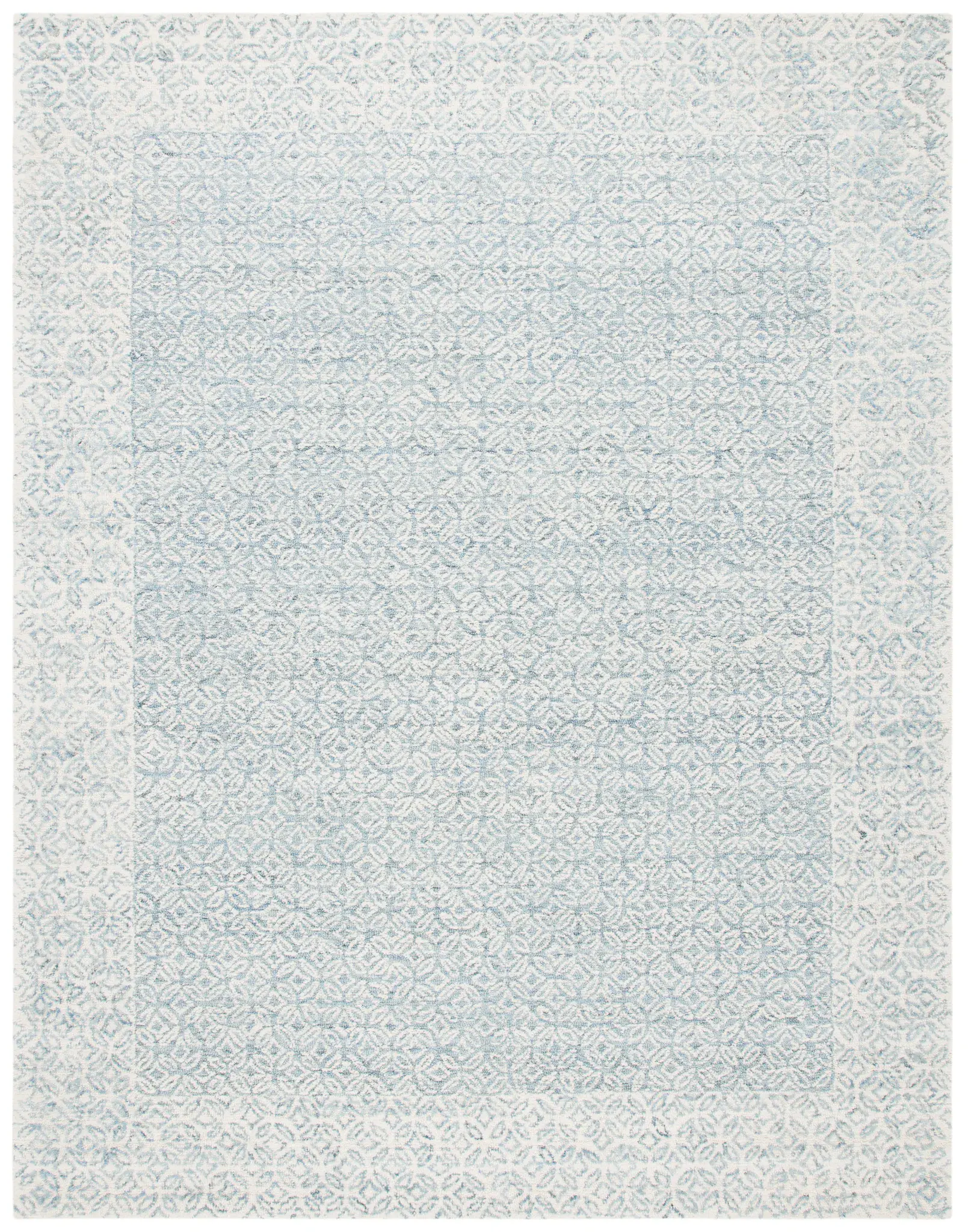 Abstract Coastal Tile Hand-Tufted Wool Rug