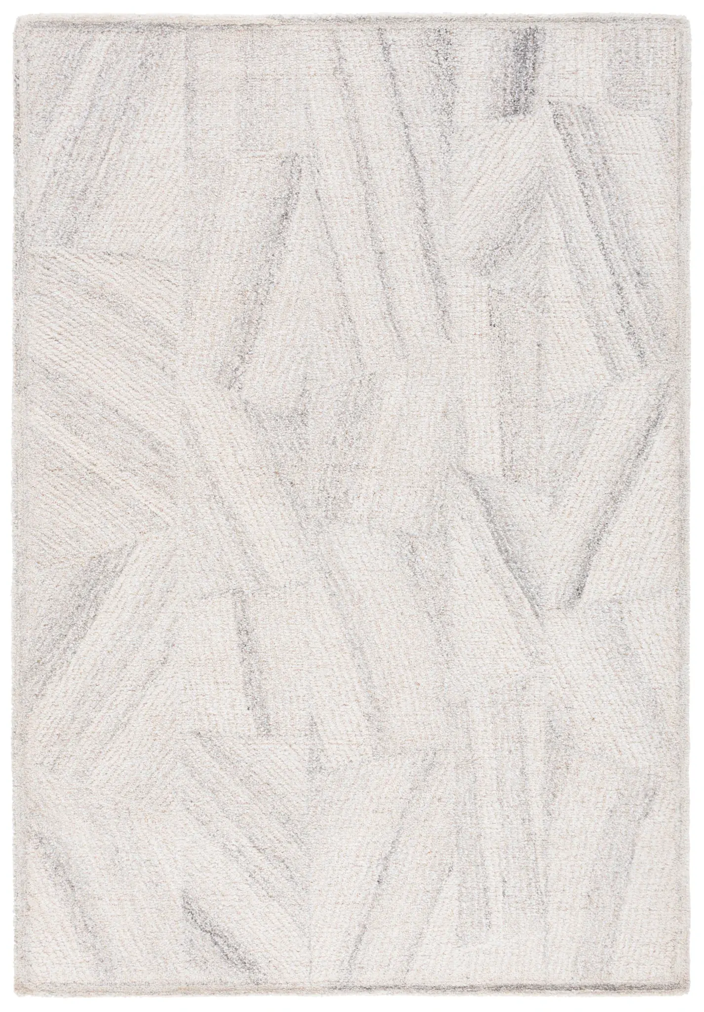 Abstract Overlapping Chevron Hand-Tufted Rug