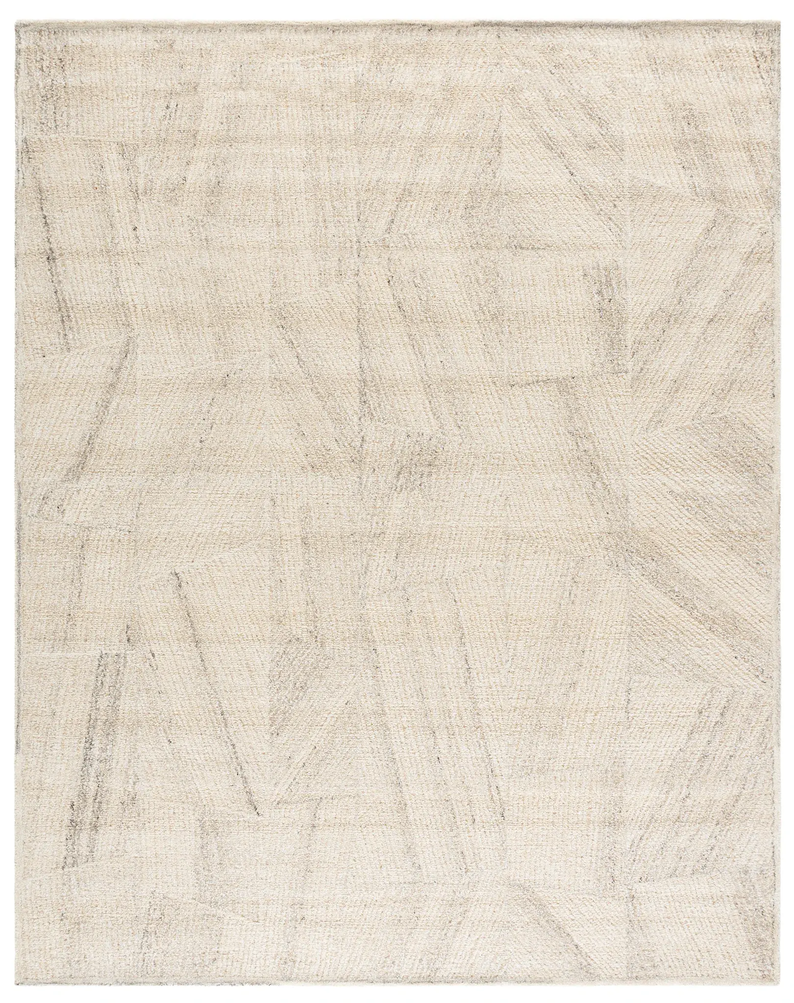 Abstract Overlapping Chevron Hand-Tufted Rug