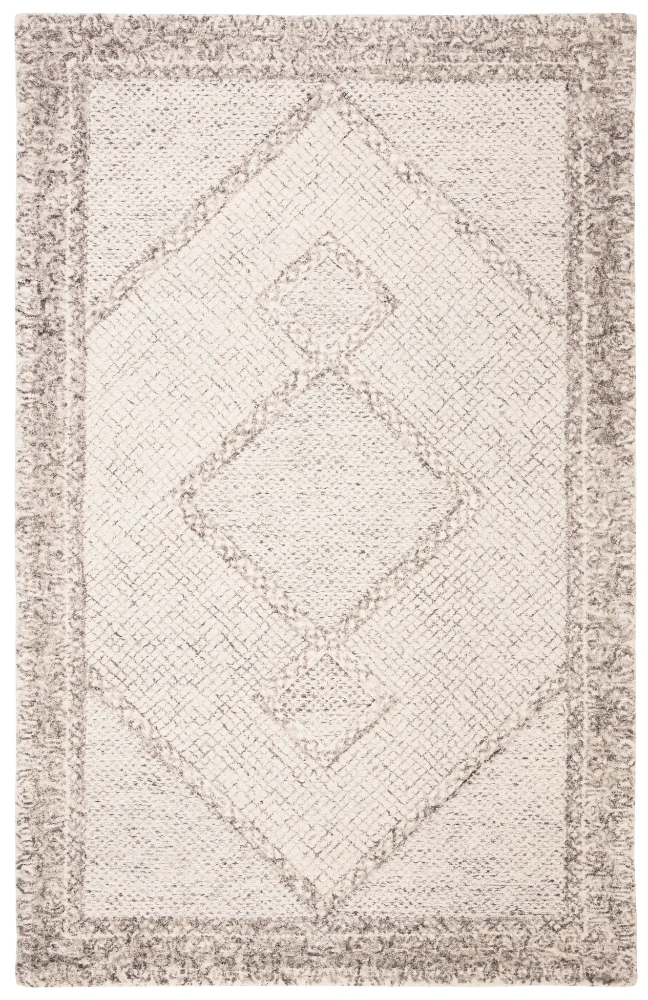 Abstract Bohemian Geometric Hand-Tufted Wool Rug