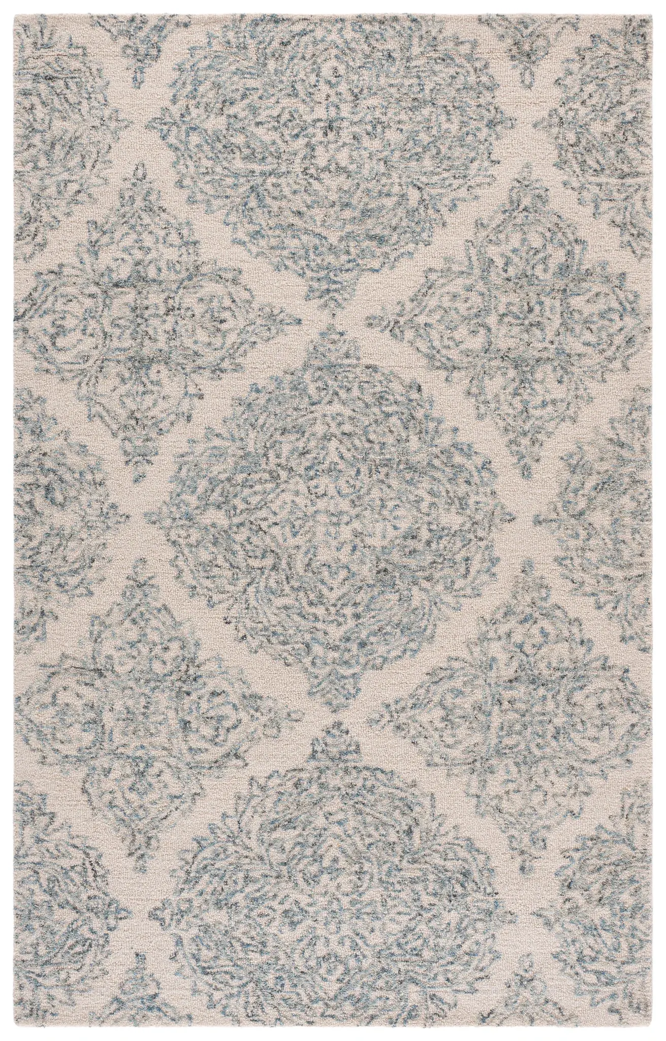 Abstract Traditional Medallion Hand-Tufted Wool Rug