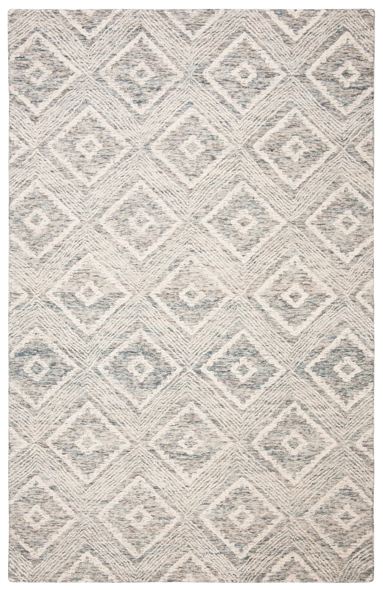 Abstract Tribal Diamond Hand-Tufted Wool Rug