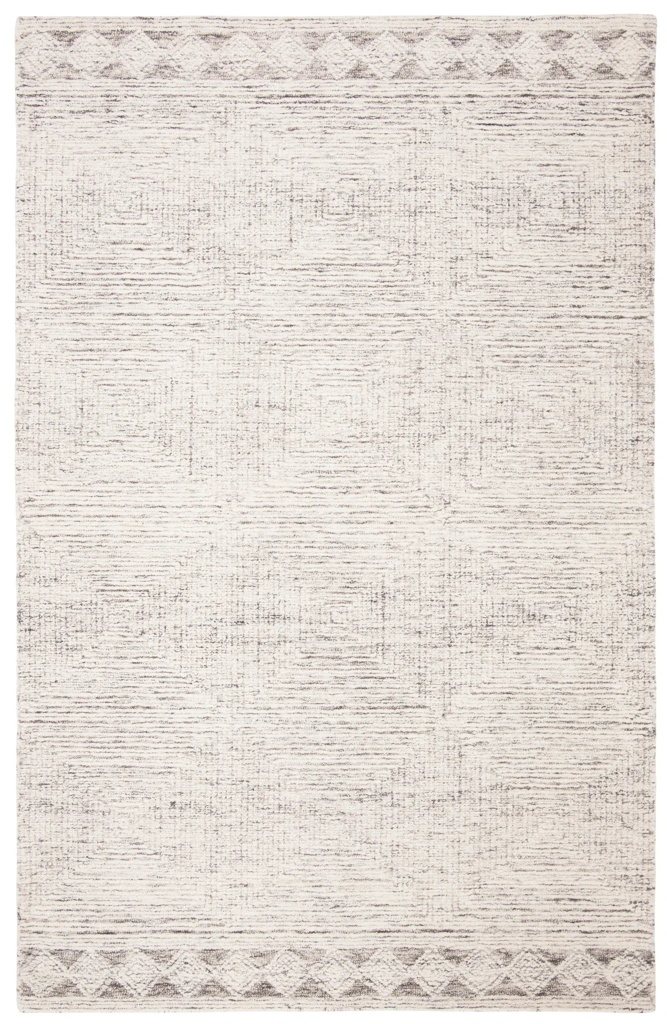 Abstract Scandinavian Linear Border Hand-Tufted Wool Rug