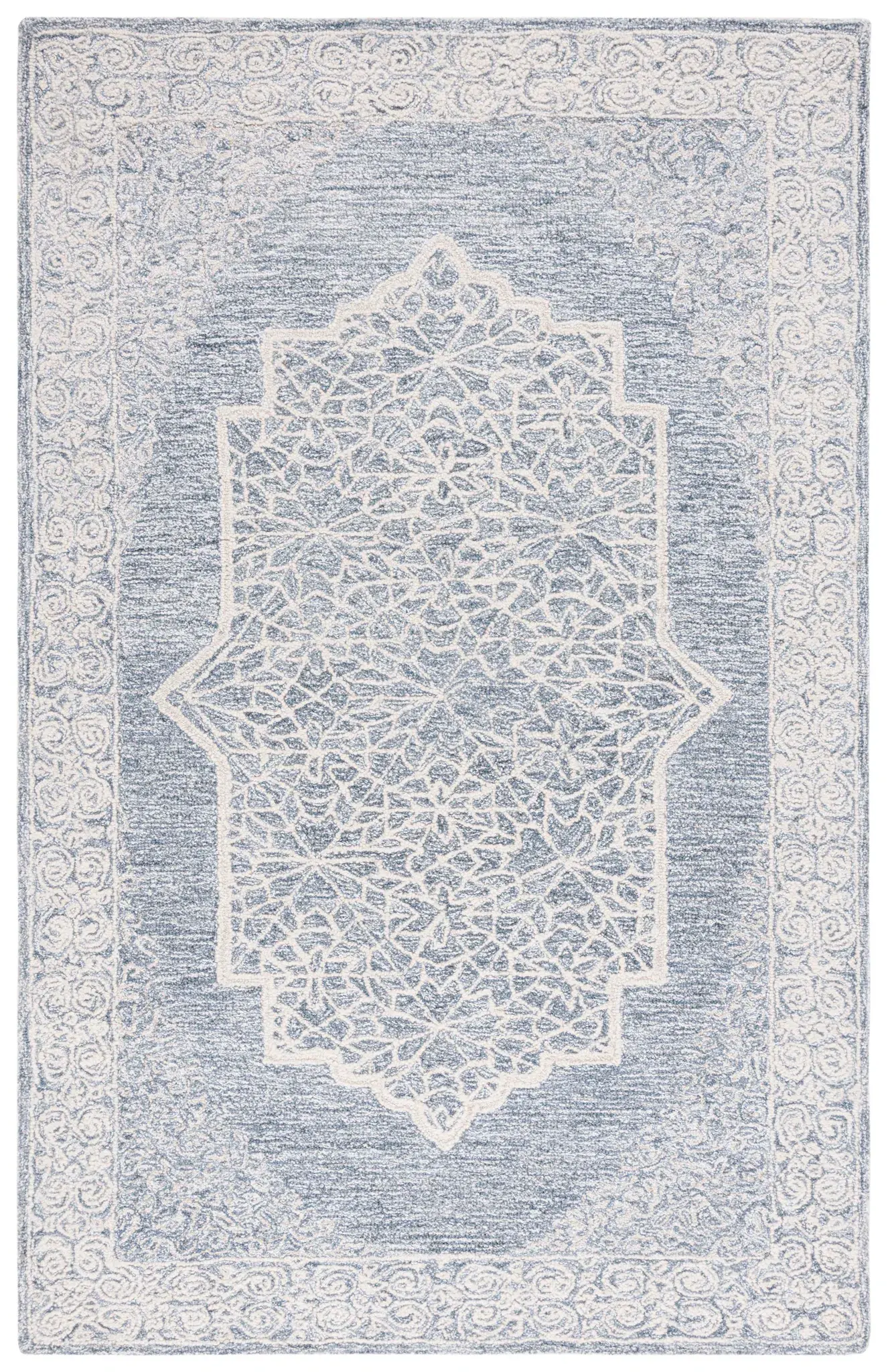 Abstract Geometric Medallion Hand-Tufted Wool Rug