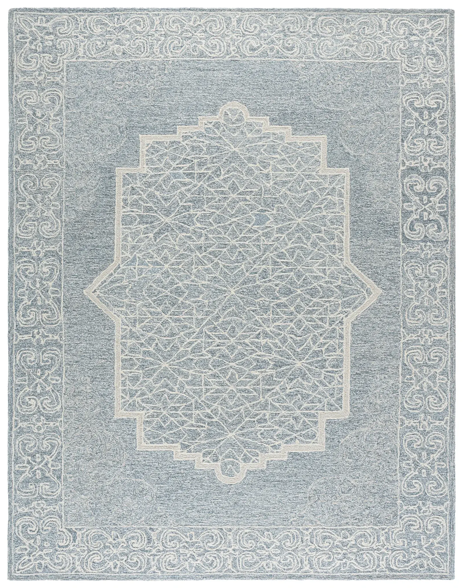 Abstract Geometric Medallion Hand-Tufted Wool Rug