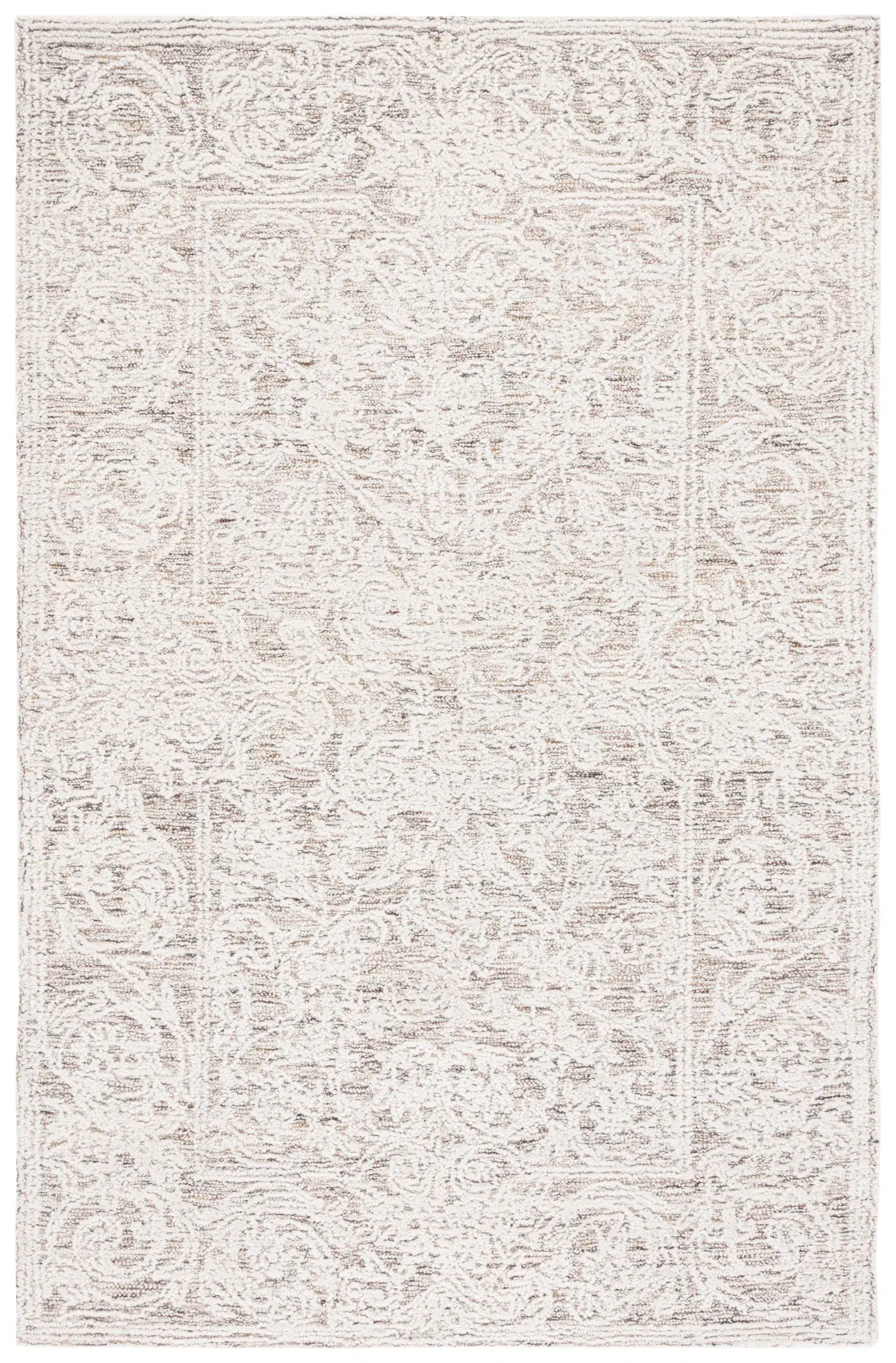 Abstract Transitional Damask Hand-Tufted Wool Rug