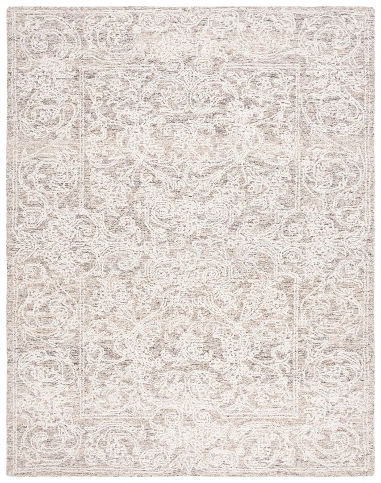 Abstract Transitional Damask Hand-Tufted Wool Rug