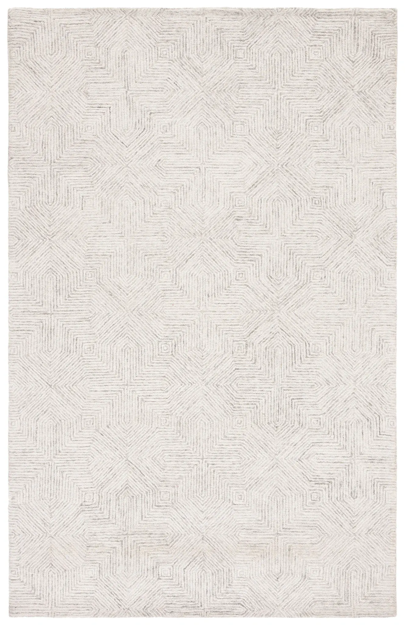 Abstract Concentric Diamond Hand-Tufted Wool Rug