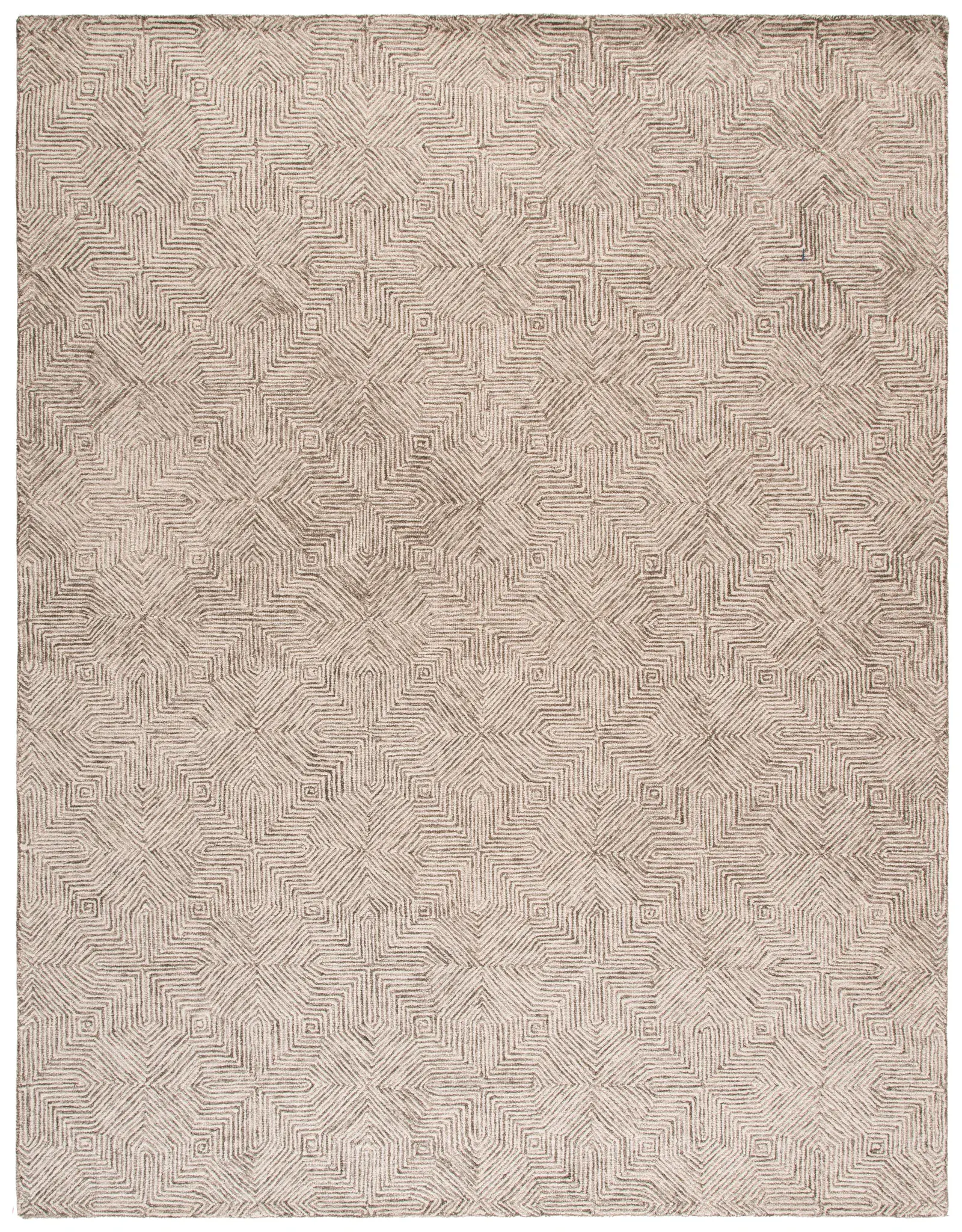 Abstract Concentric Diamond Hand-Tufted Wool Rug