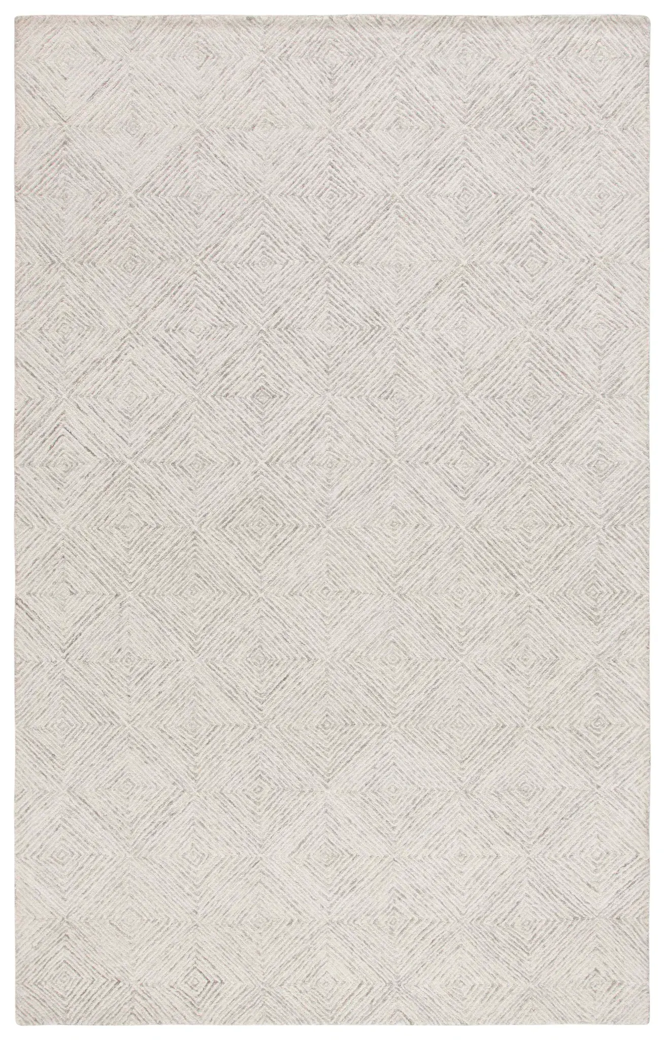 Abstract Concentric Diamond Trellis Hand-Tufted Wool Rug