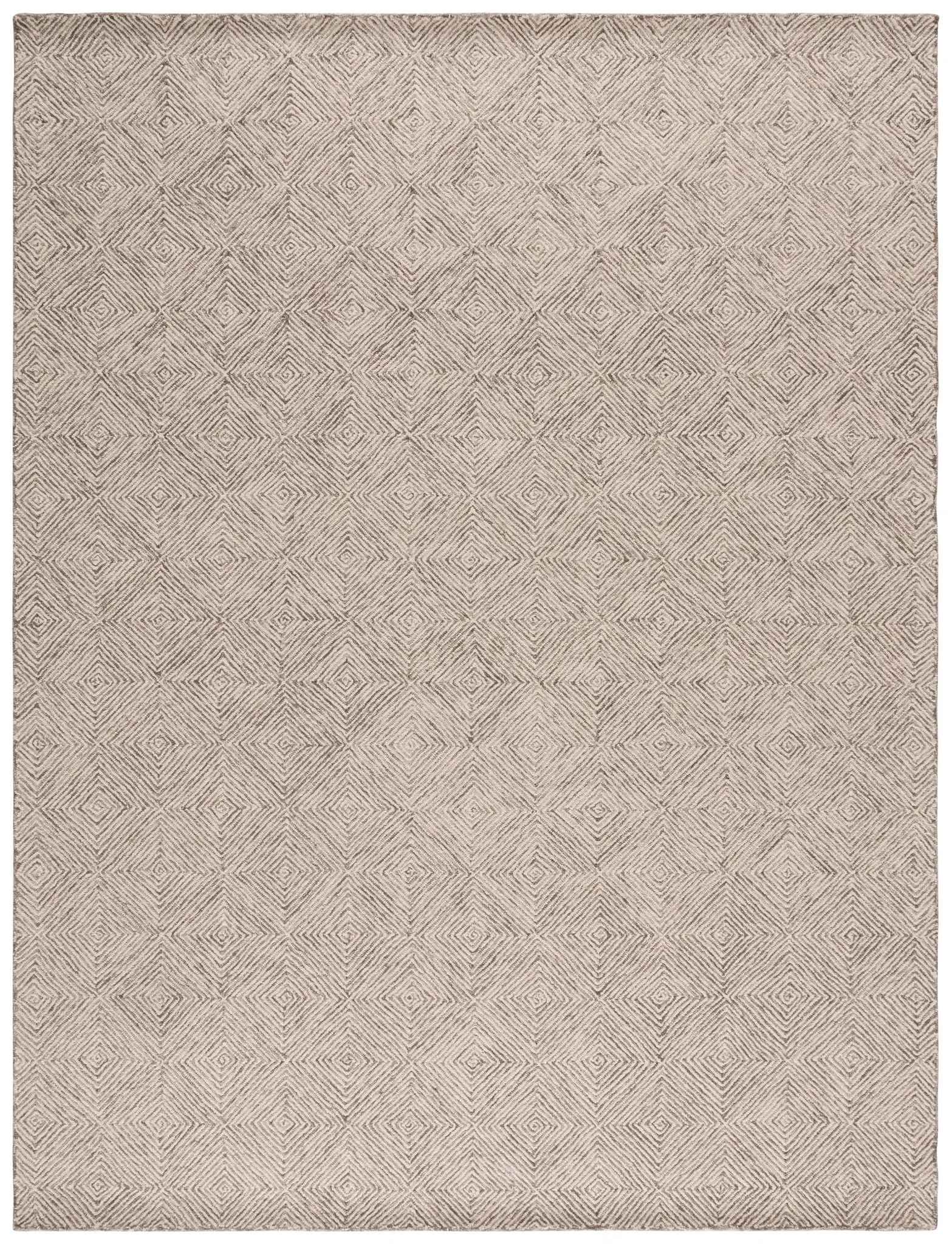 Abstract Concentric Diamond Trellis Hand-Tufted Wool Rug
