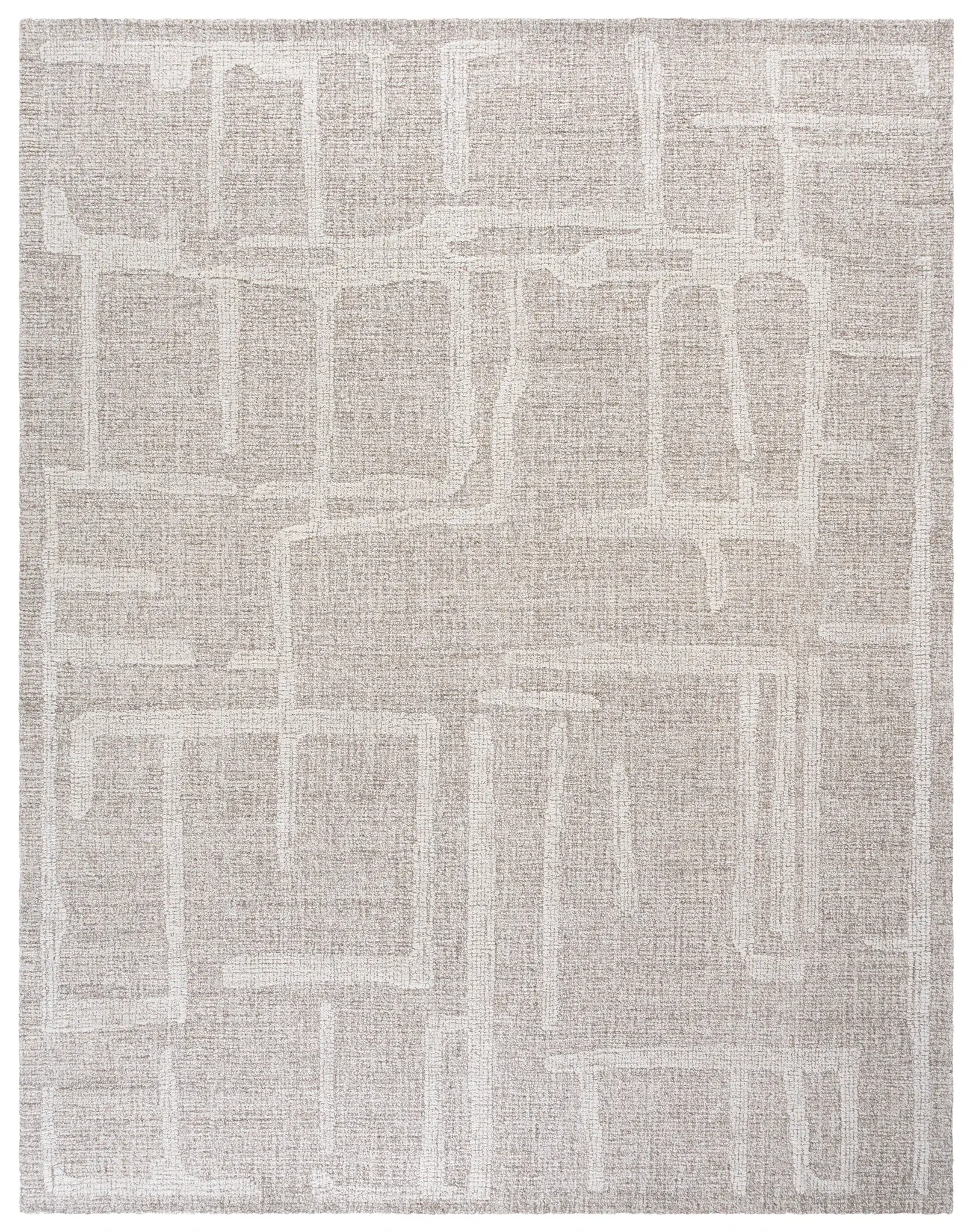 Abstract Geometric Maze Hand-Tufted Wool Rug