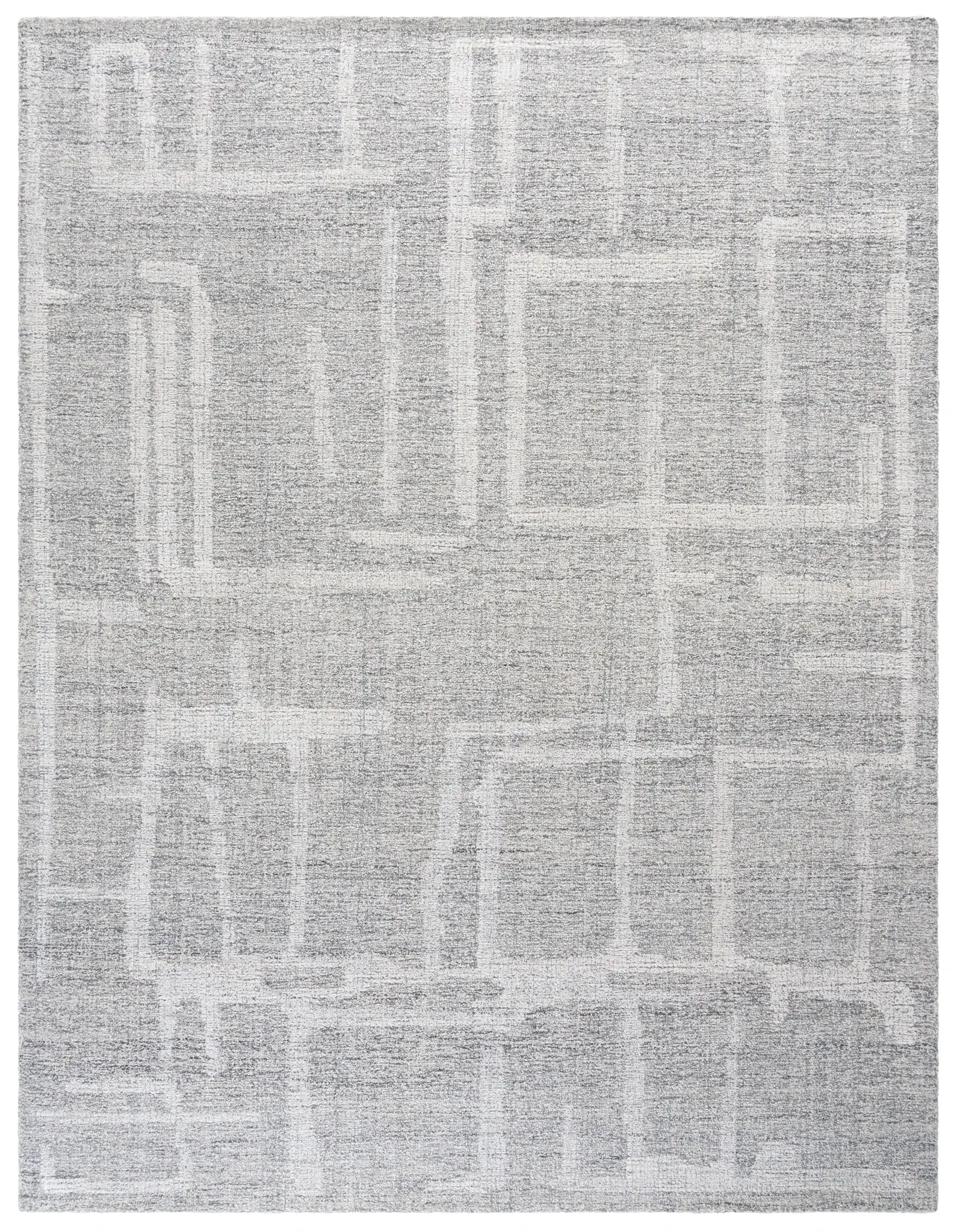Abstract Geometric Maze Hand-Tufted Wool Rug
