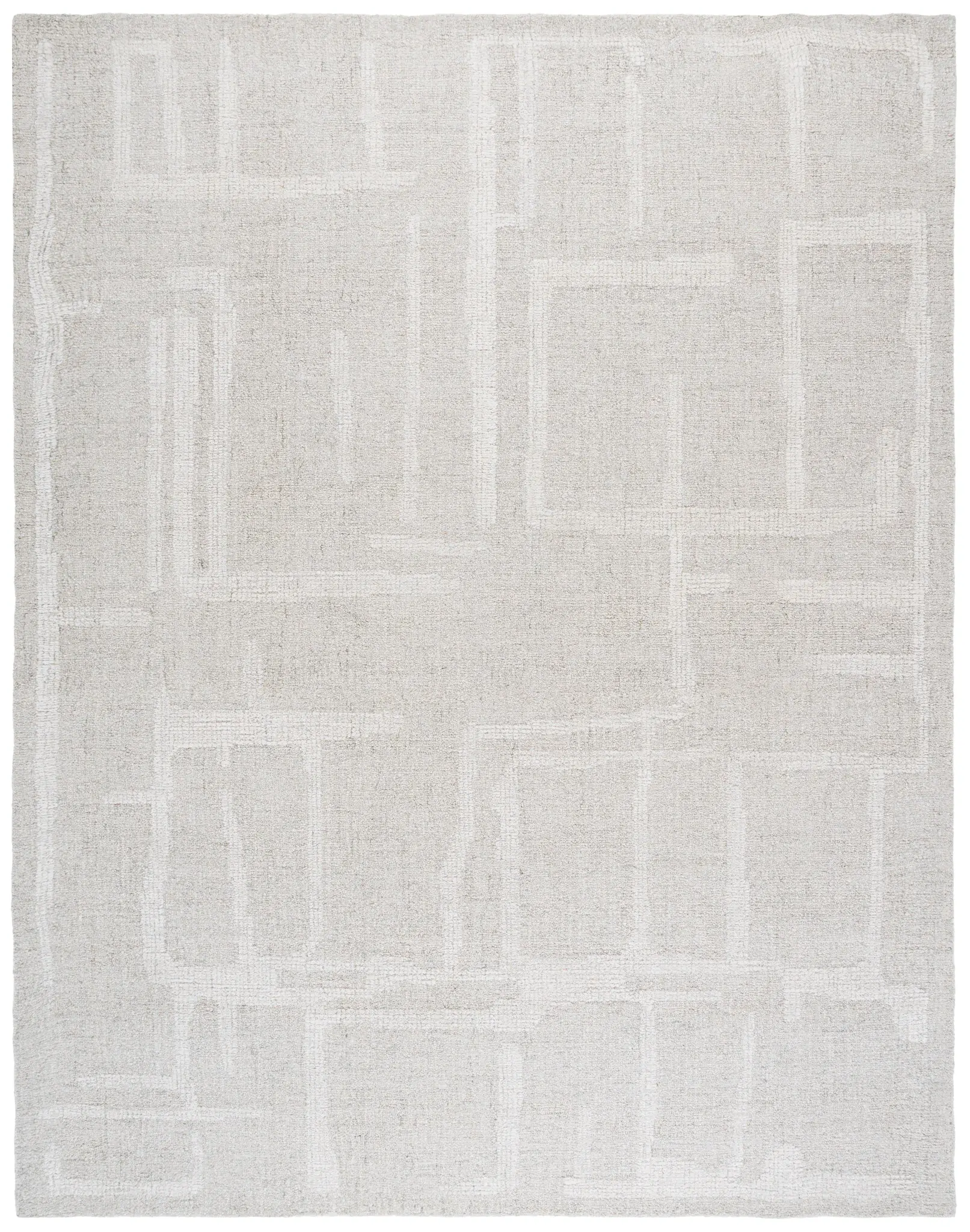 Abstract Geometric Maze Hand-Tufted Wool Rug