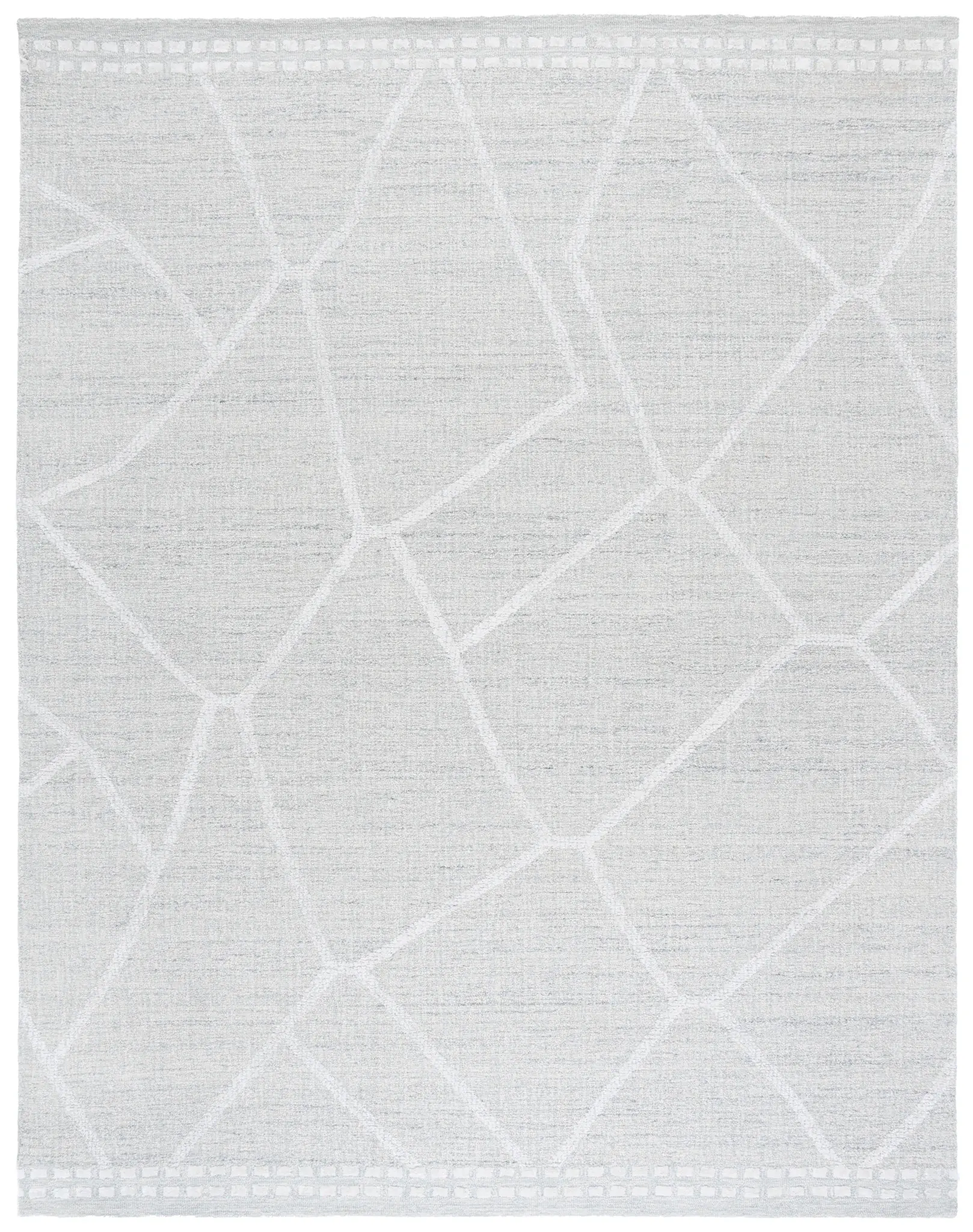 Abstract Modern Fractured Diamond Hand-Tufted Wool Rug