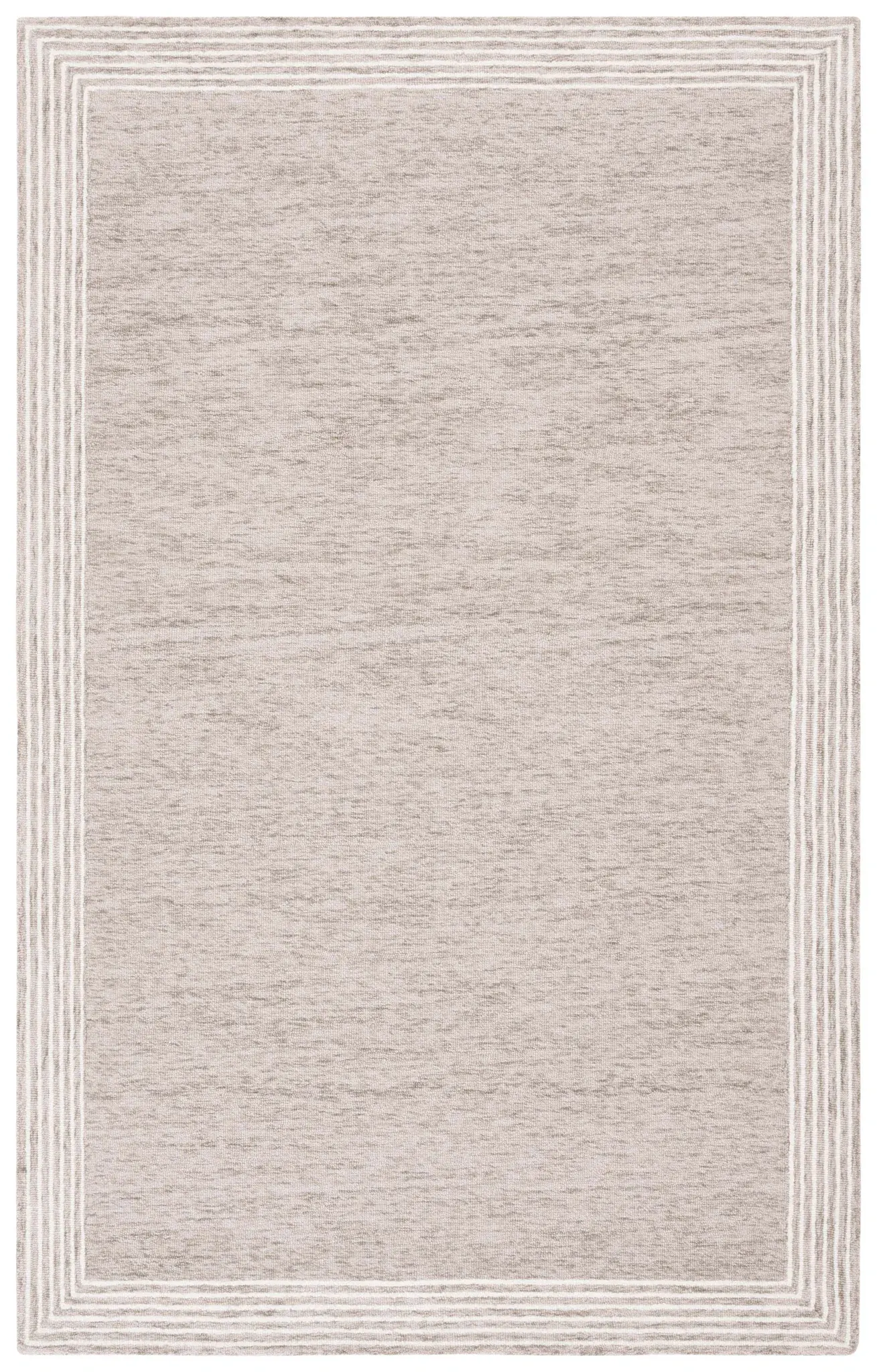 Abstract Modern Multi-Border Hand-Tufted Wool Rug