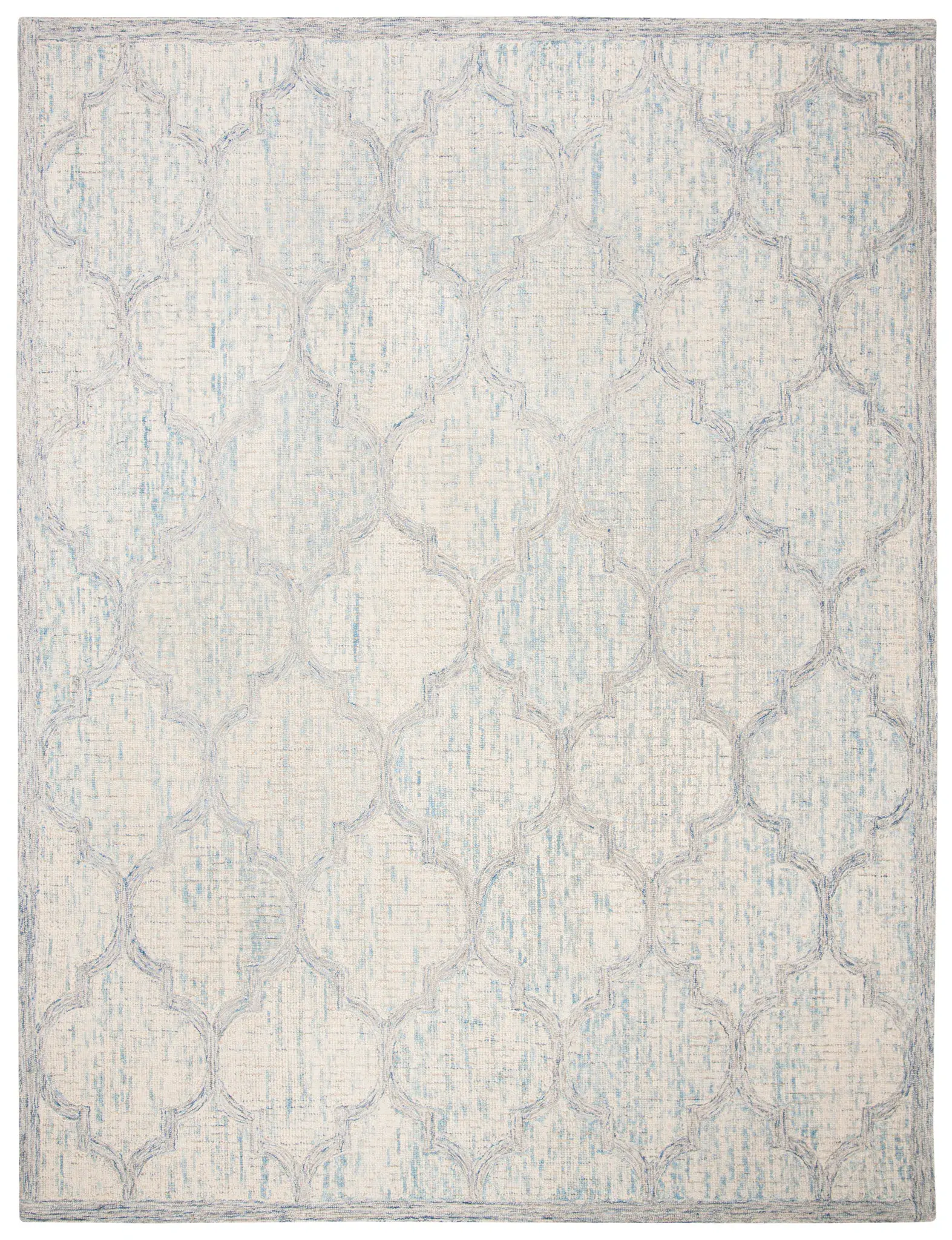 Abstract Transitional Geometric Trellis Hand-Tufted Wool Rug