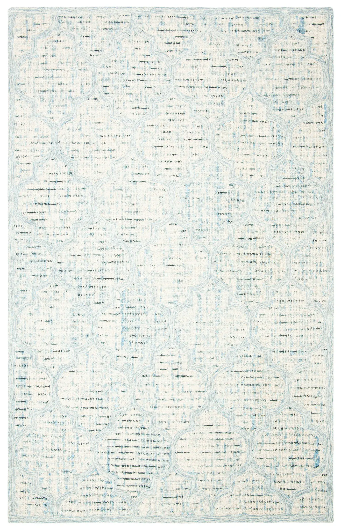 Abstract Transitional Geometric Trellis Hand-Tufted Wool Rug