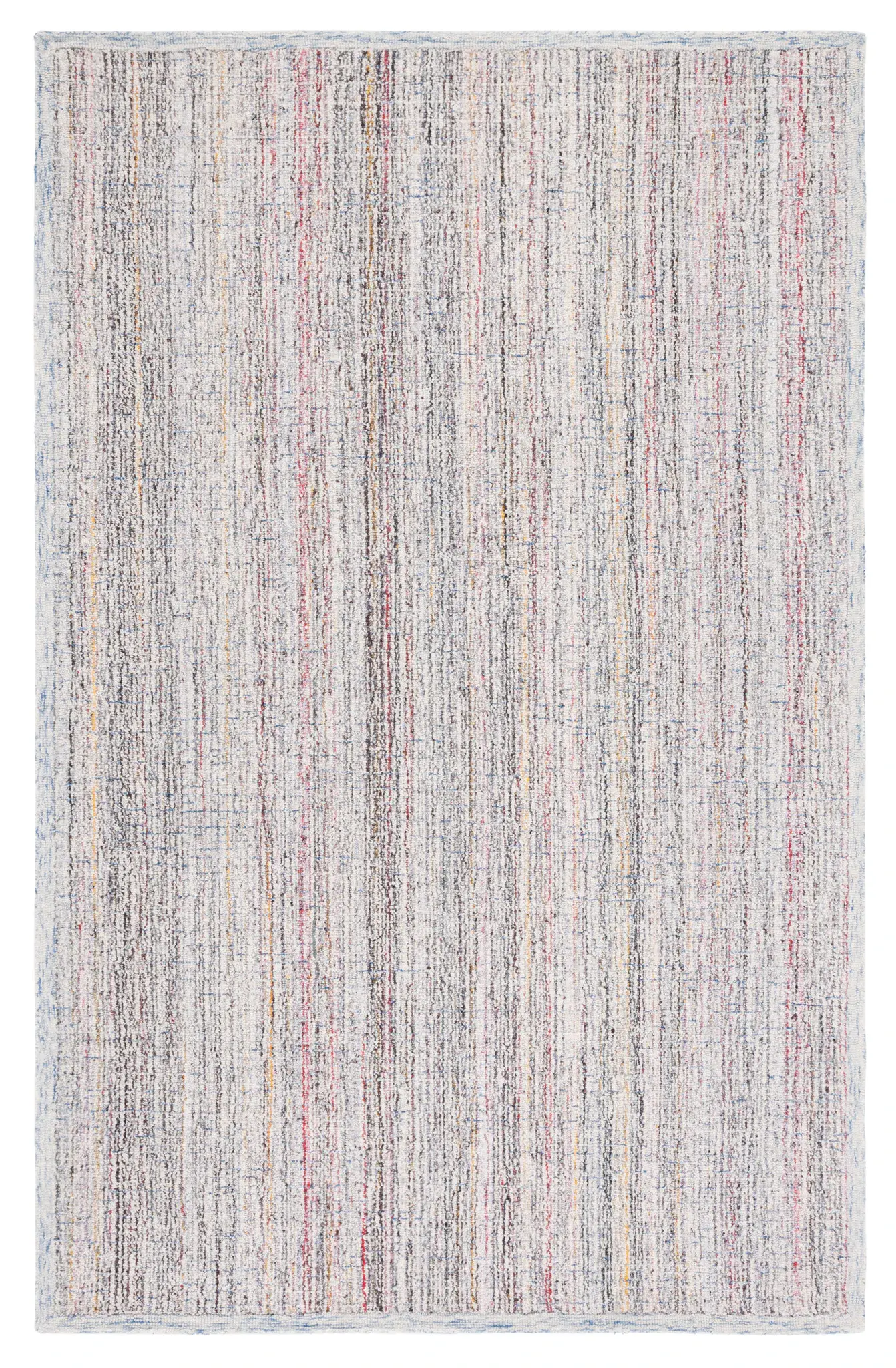 Abstract Modern Striated Hand-Tufted Wool Blend Rug