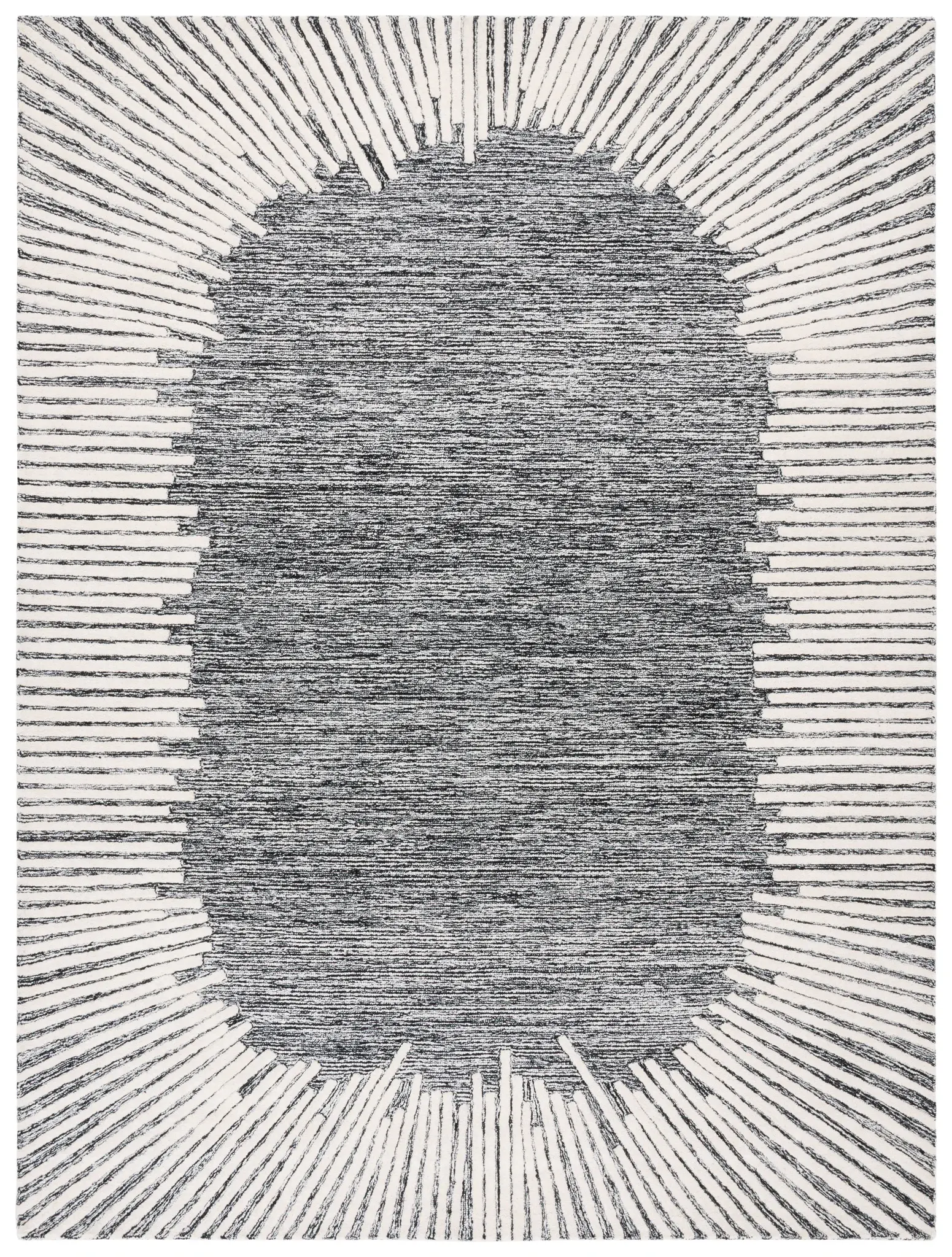 Abstract Sunburst Hand-Tufted Wool Rug