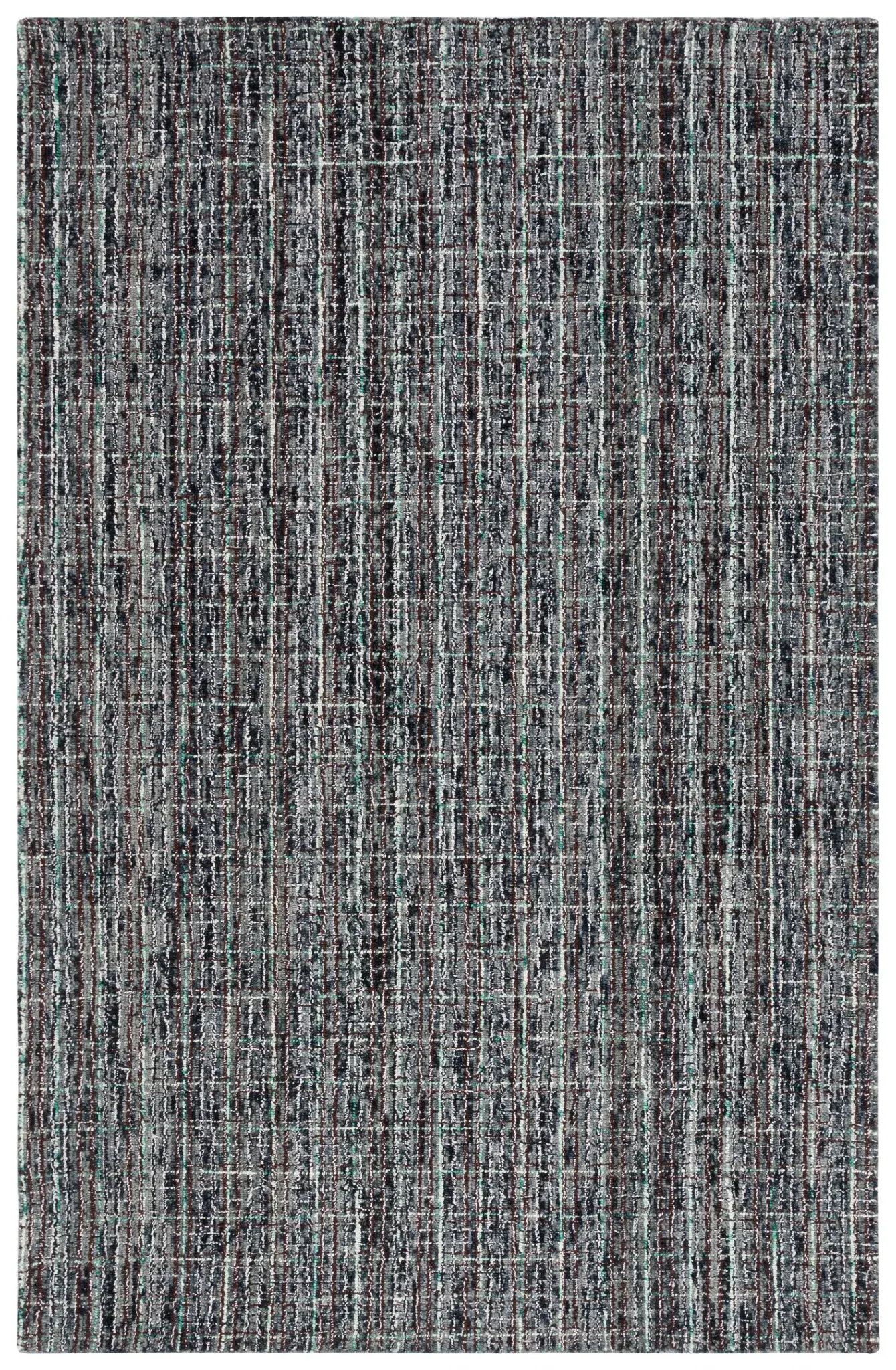 Abstract Dense Crosshatch Hand-Tufted Wool Rug