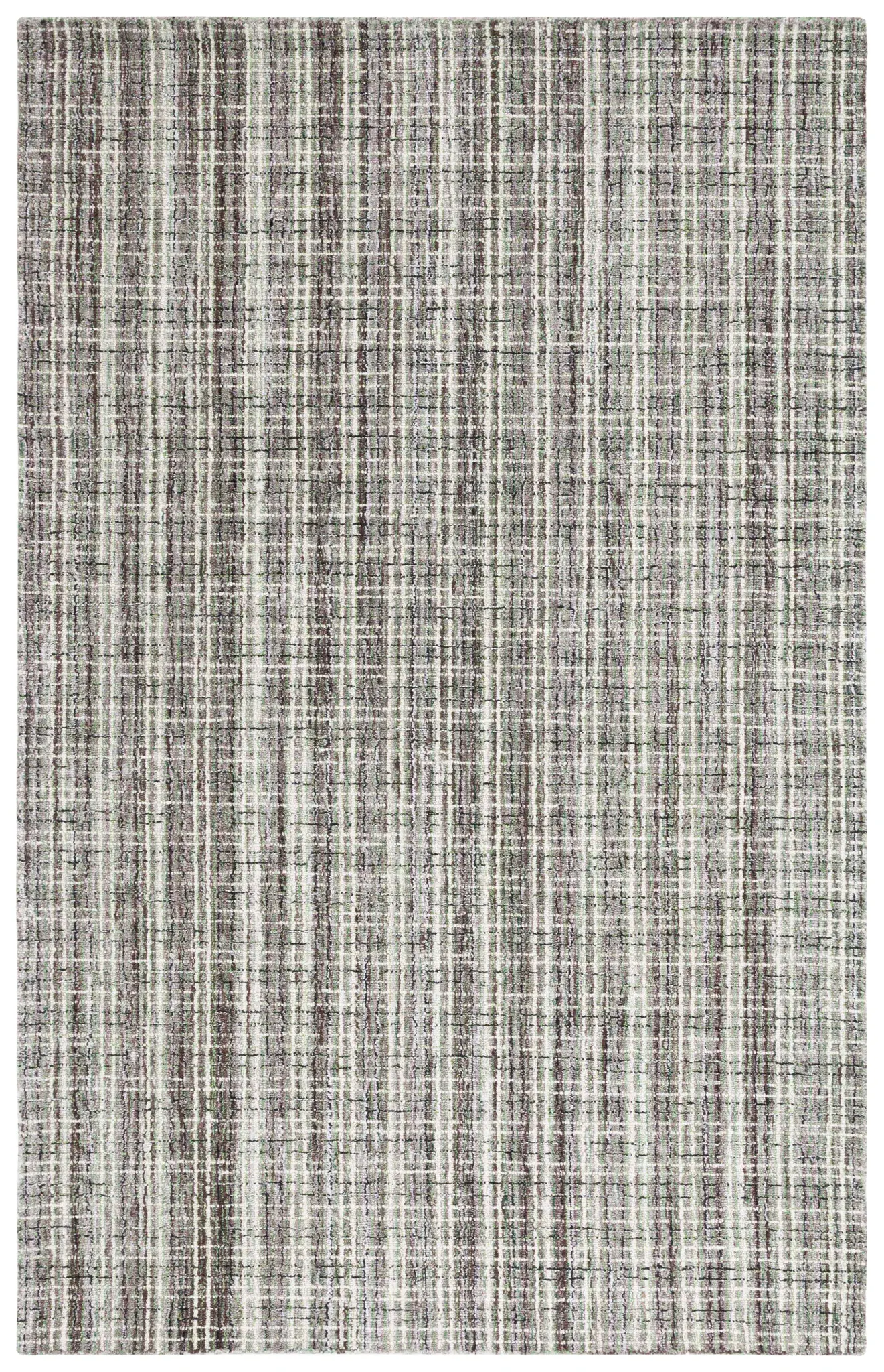 Abstract Modern Crosshatch Hand-Tufted Wool Rug