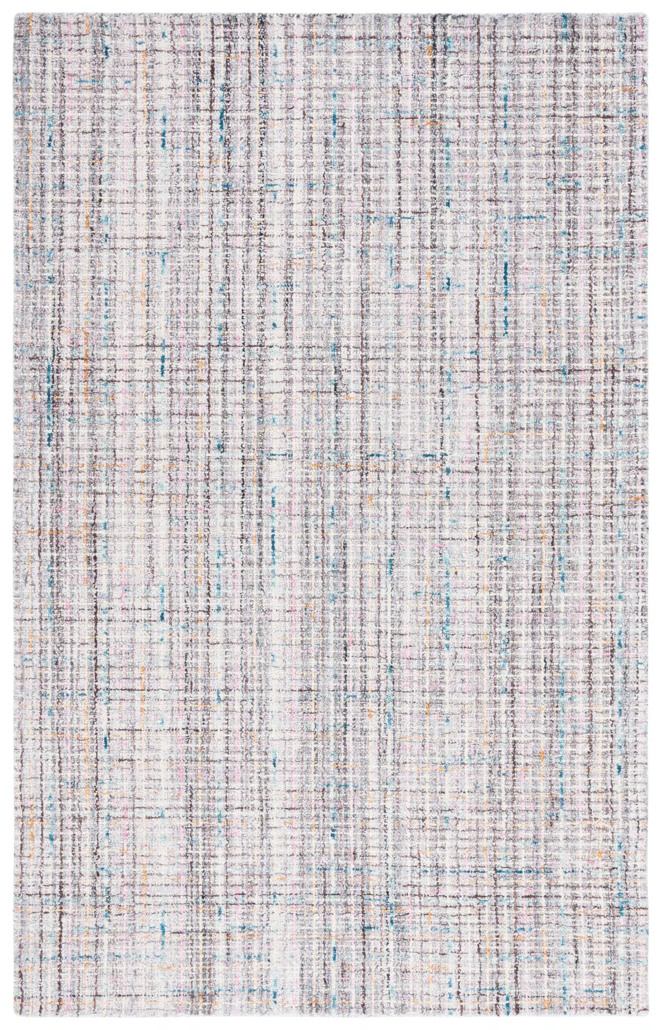 Abstract Heathered Grid Hand-Tufted Wool Rug