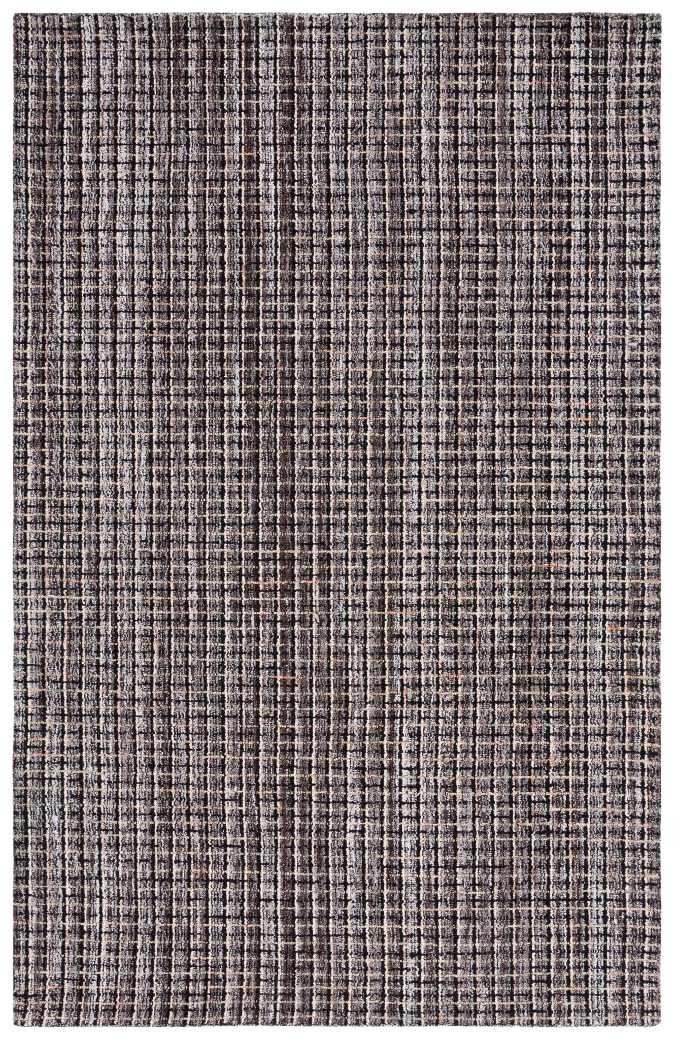 Abstract Heathered Grid Hand-Tufted Wool Rug