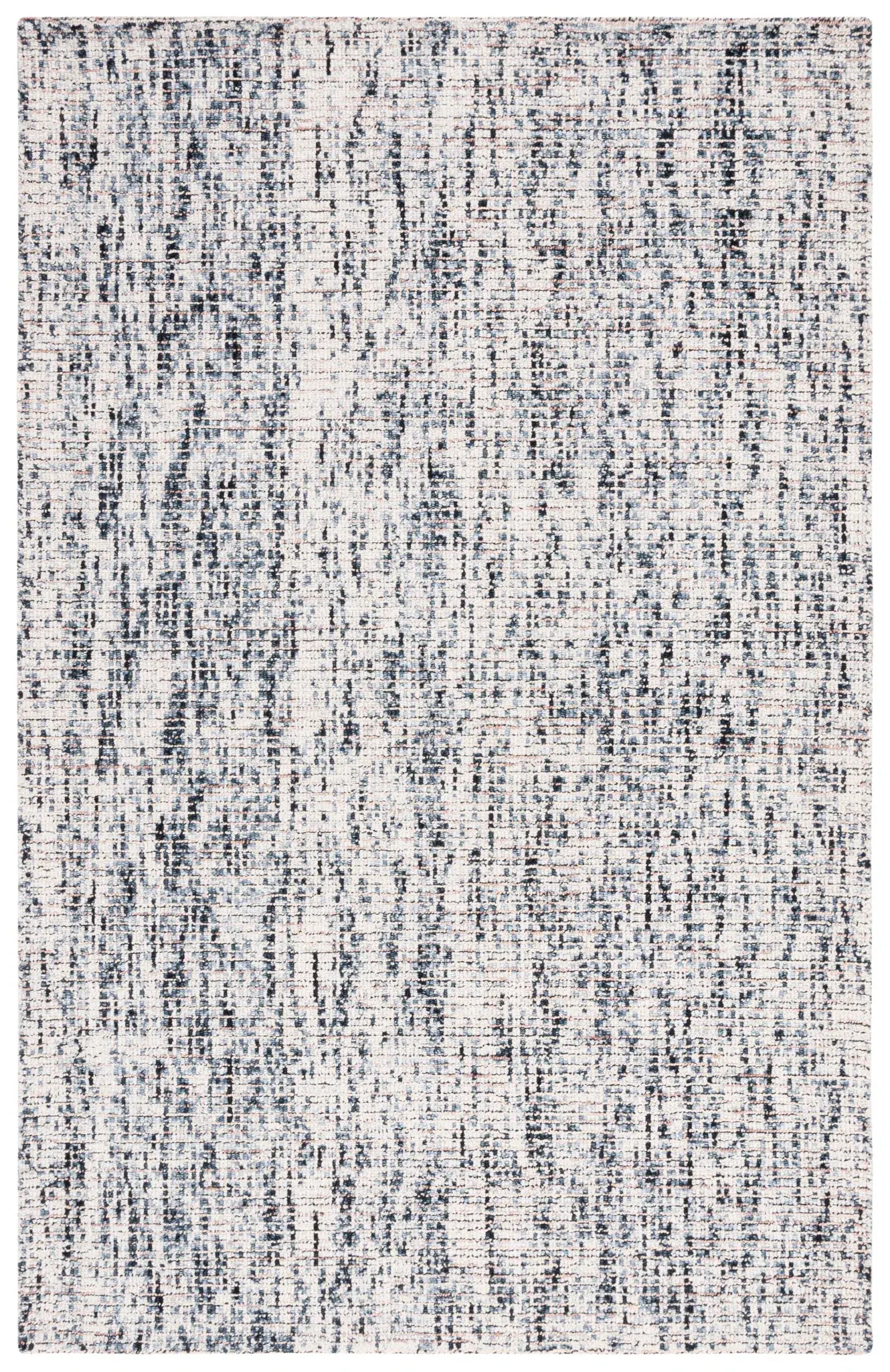 Abstract Modern Distressed Striated Hand-Tufted Wool Rug