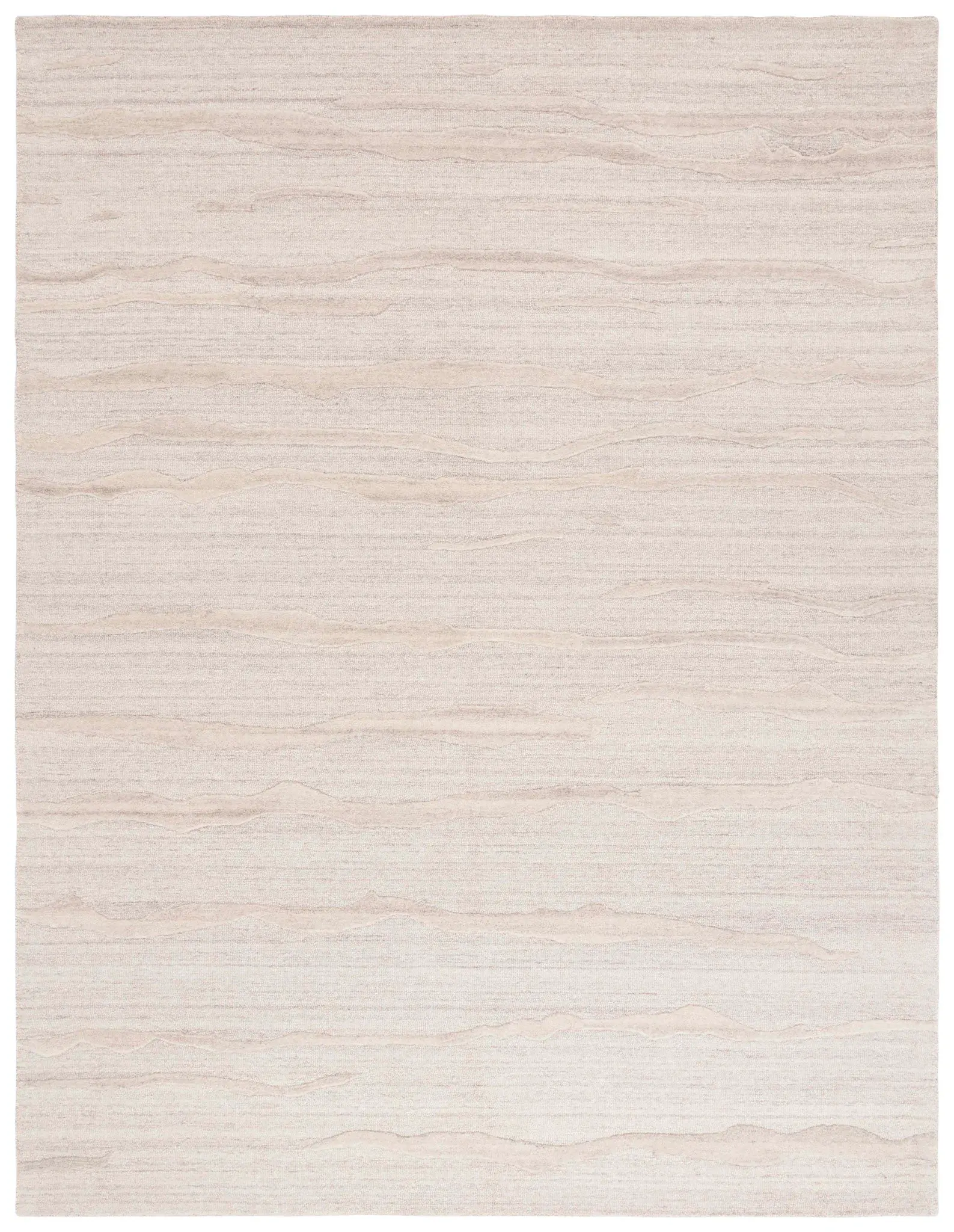 Abstract Modern Wavy Stripe Hand-Tufted Wool Rug