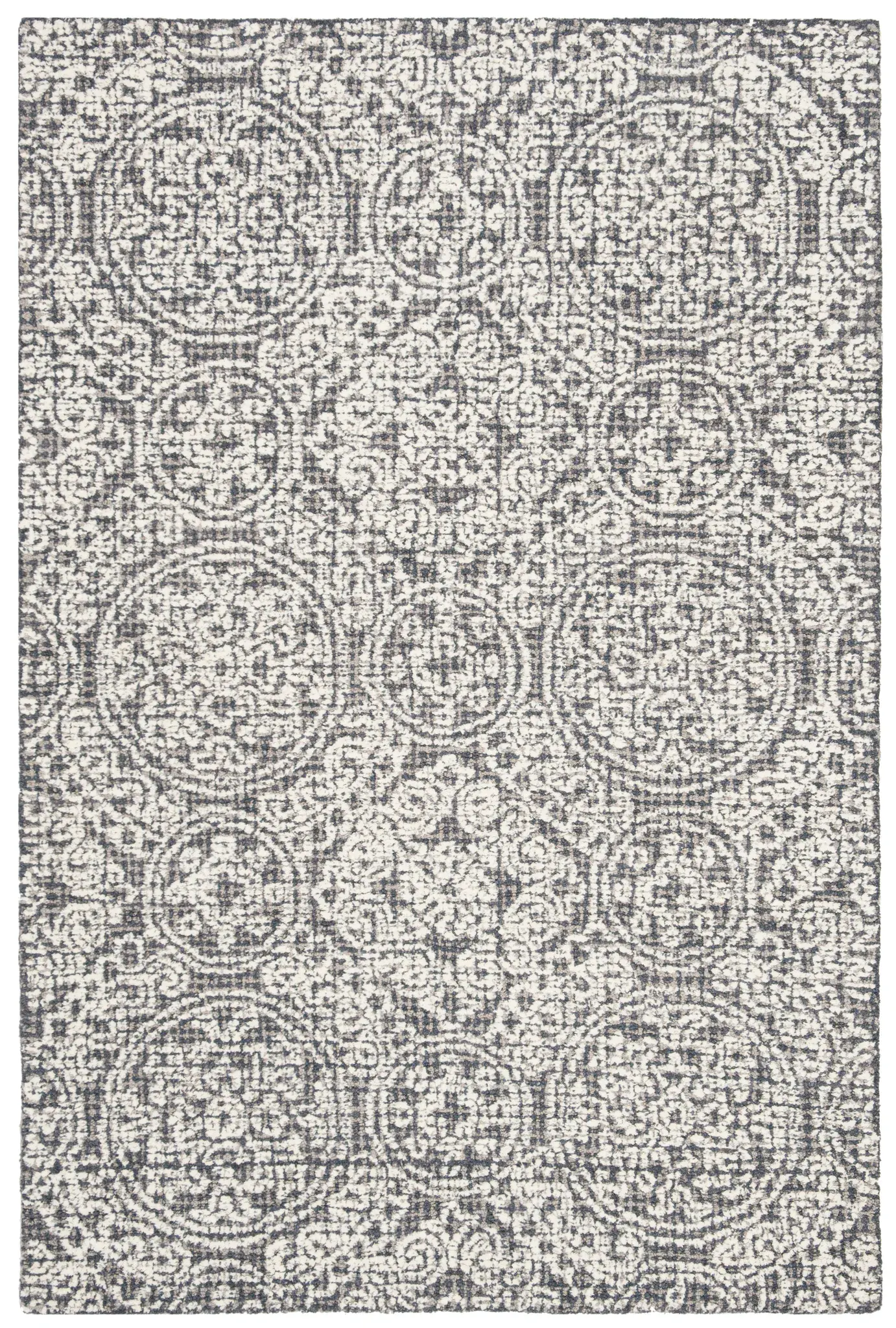 Abstract Transitional Allover Medallion Hand-Tufted Wool Rug