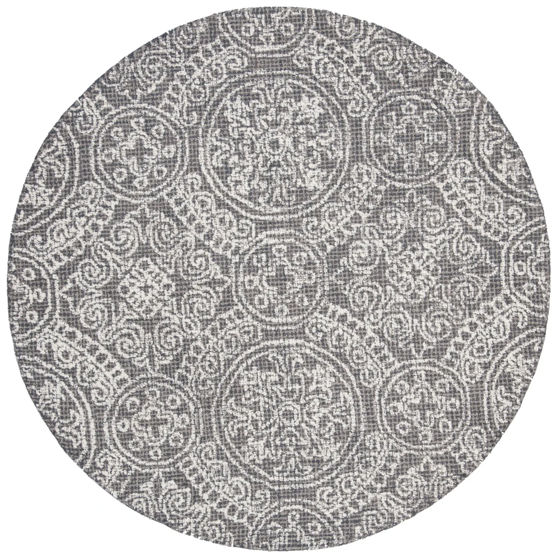 Abstract Transitional Allover Medallion Hand-Tufted Wool Rug