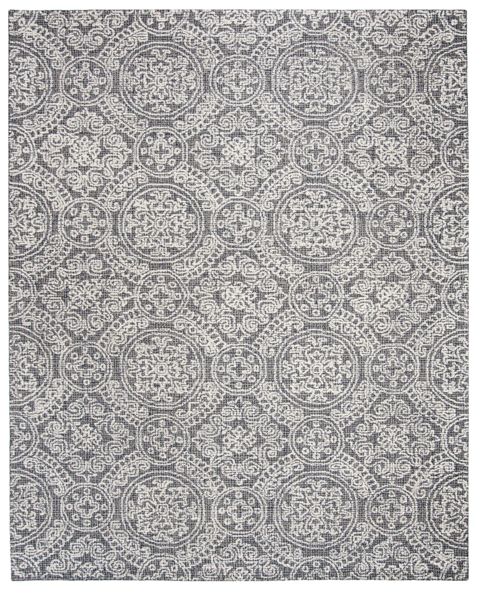 Abstract Transitional Allover Medallion Hand-Tufted Wool Rug