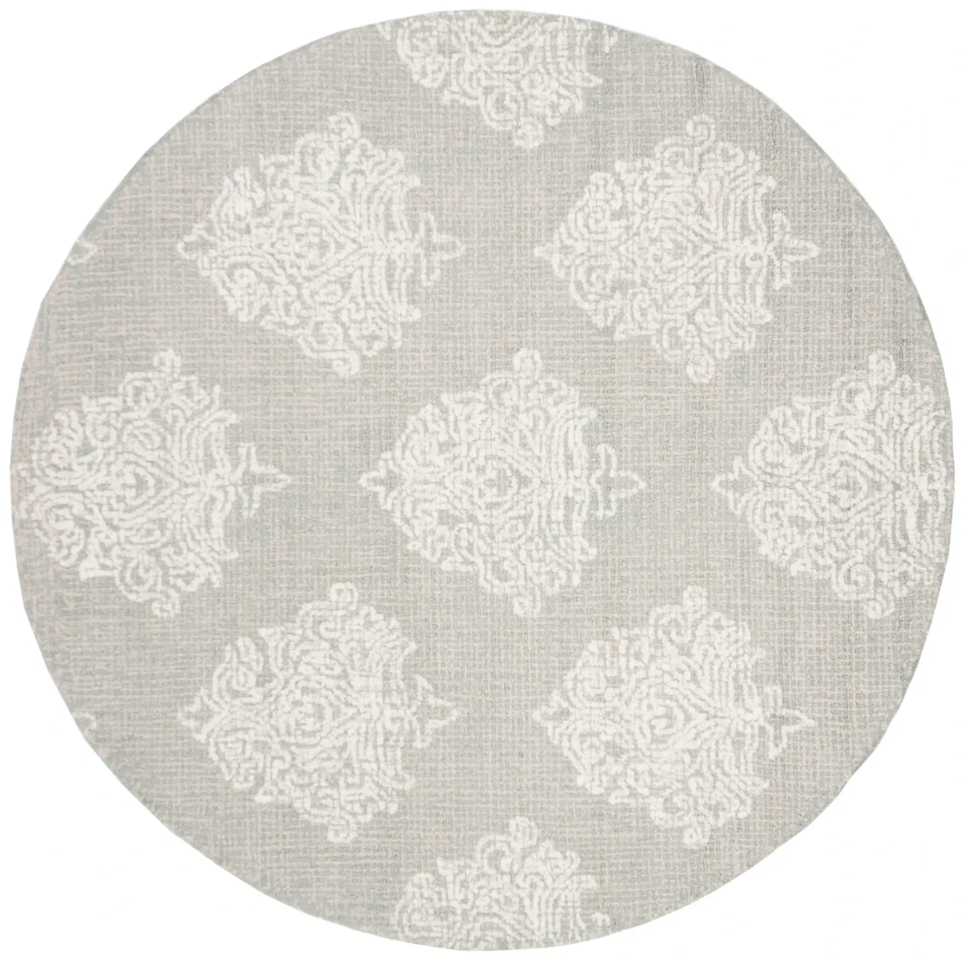 Abstract Damask Motif Hand-Tufted Wool Rug