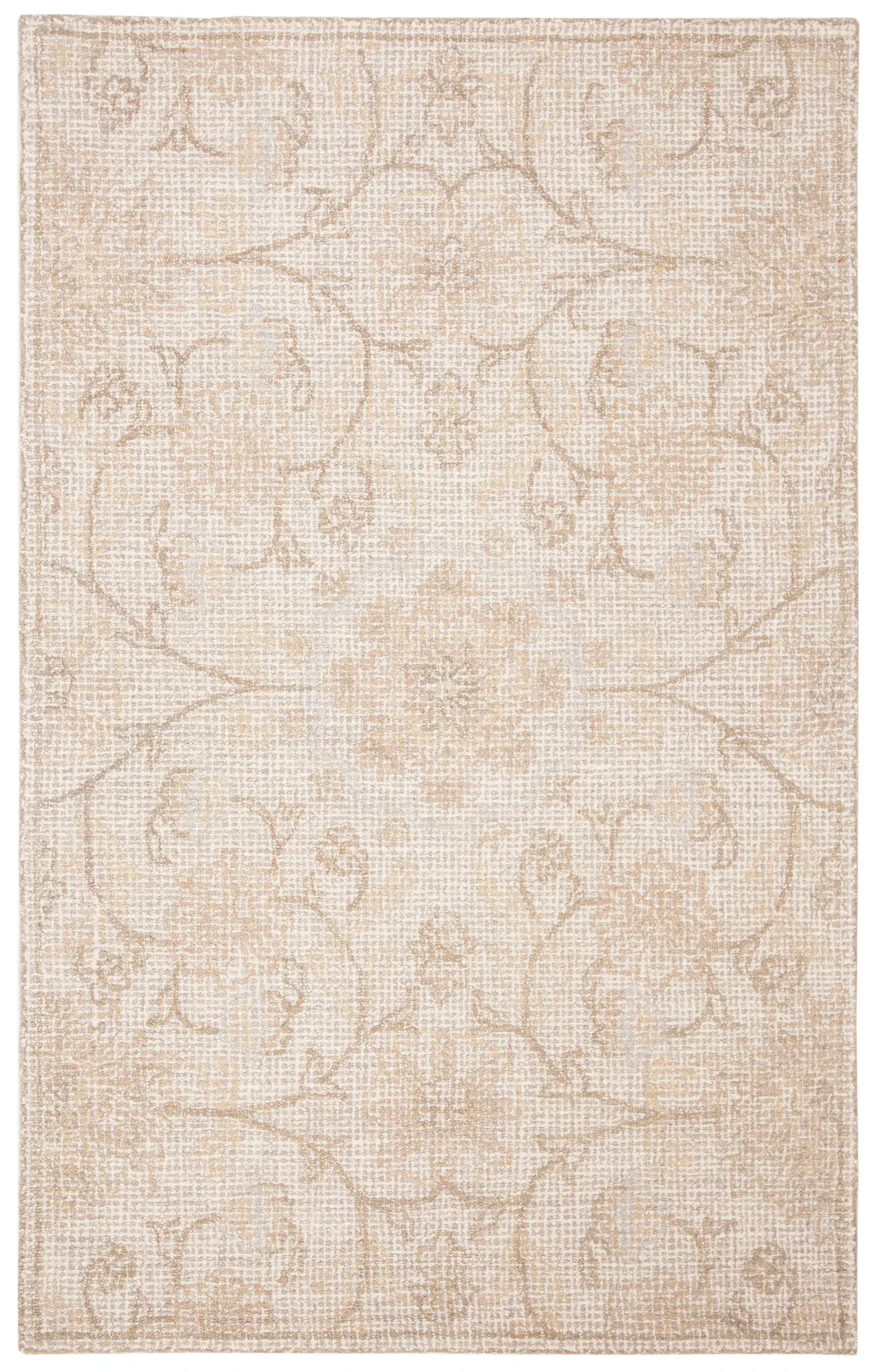 Abstract Floral Scroll Hand-Tufted Wool Rug