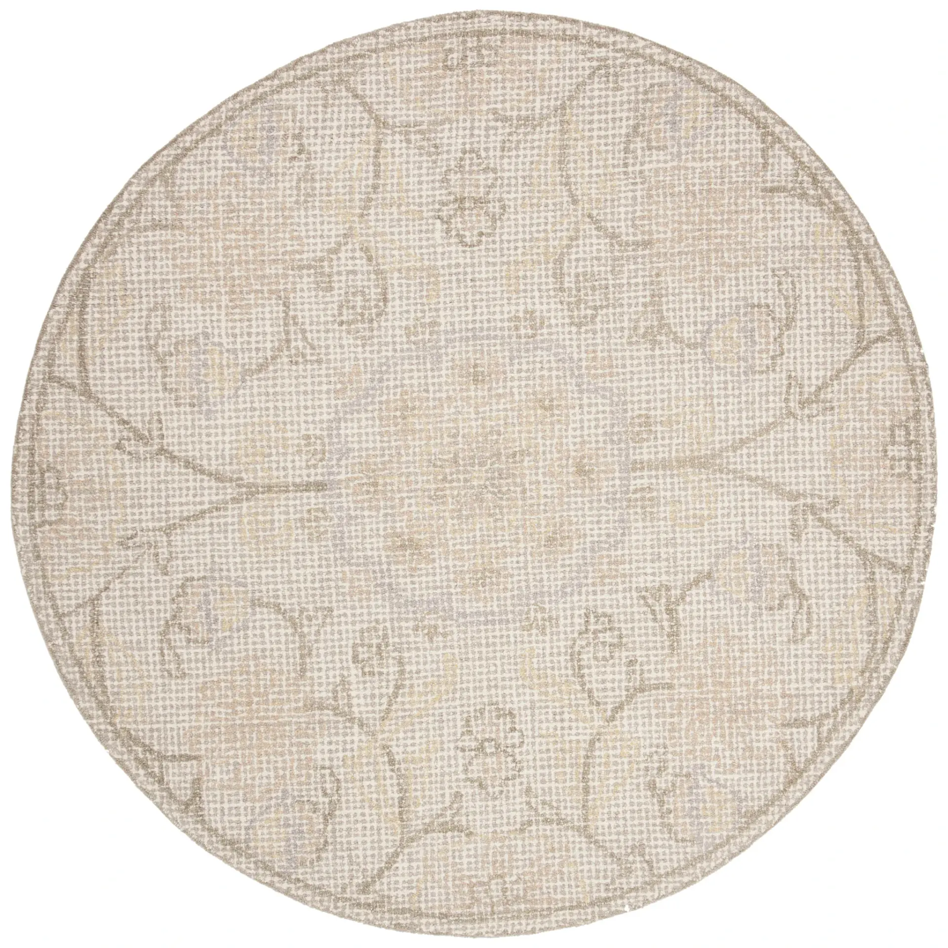 Abstract Floral Scroll Hand-Tufted Wool Rug