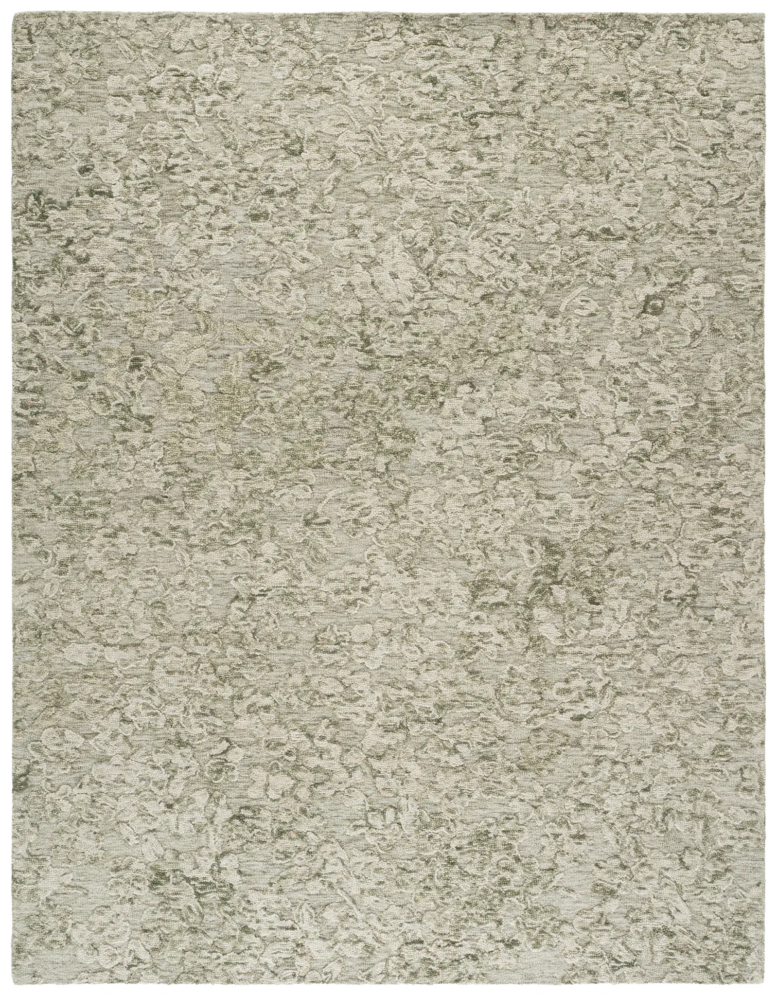 Abstract Farmhouse Floral Hand-Tufted Wool Rug