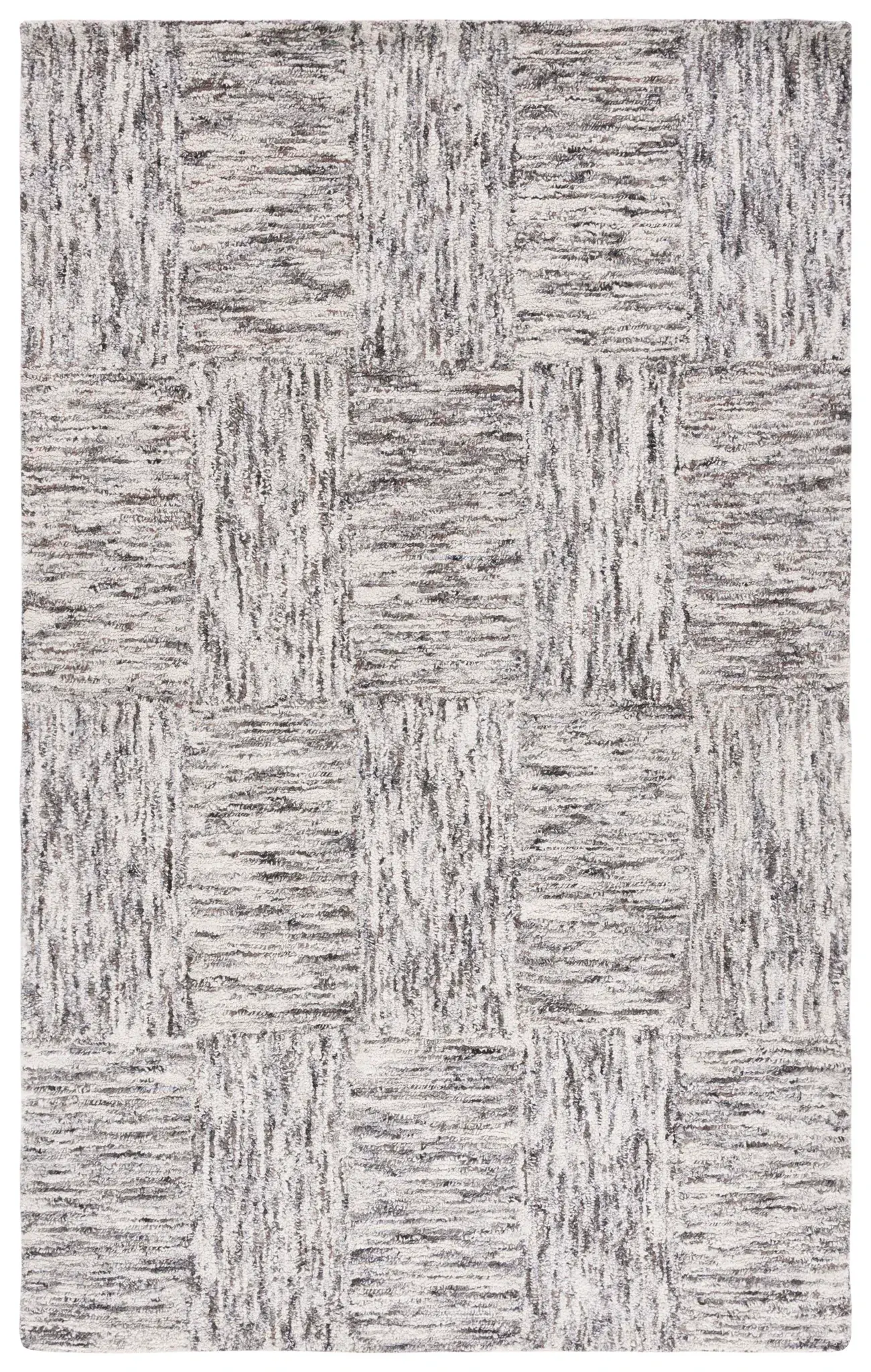 Abstract Modern Check Hand-Tufted Wool & Viscose Rug