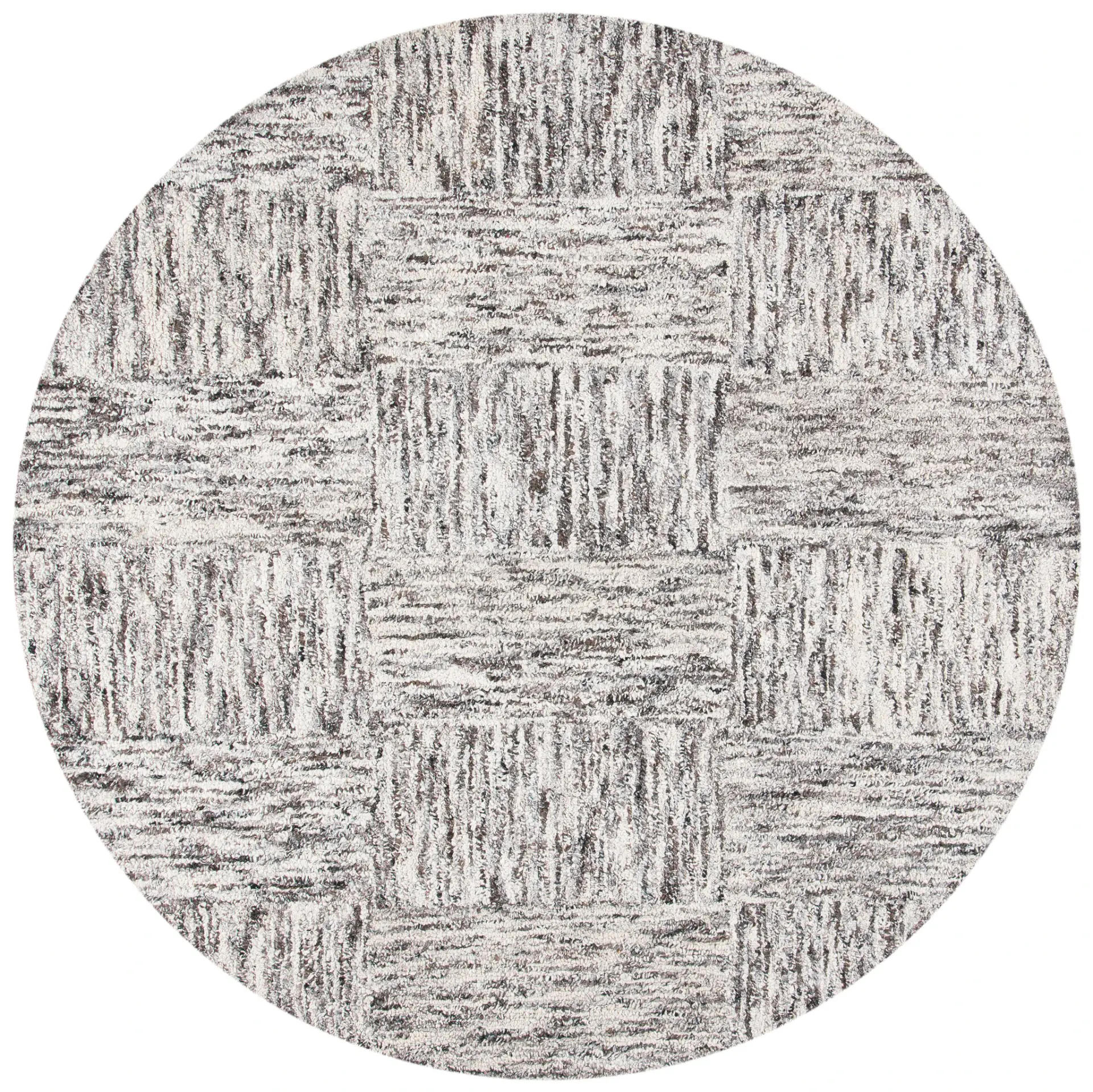 Abstract Modern Check Hand-Tufted Wool & Viscose Rug