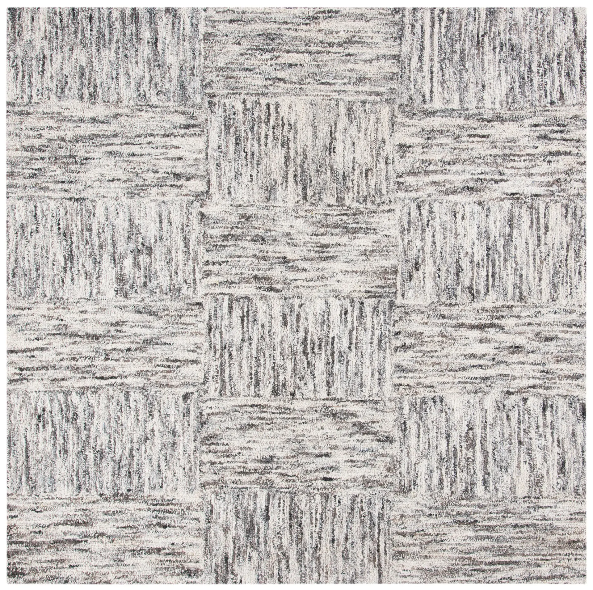 Abstract Modern Check Hand-Tufted Wool & Viscose Rug