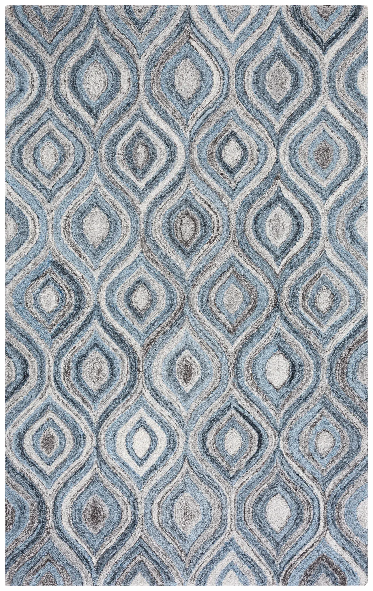 Abstract Modern Ogee Hand-Tufted Wool & Viscose Rug