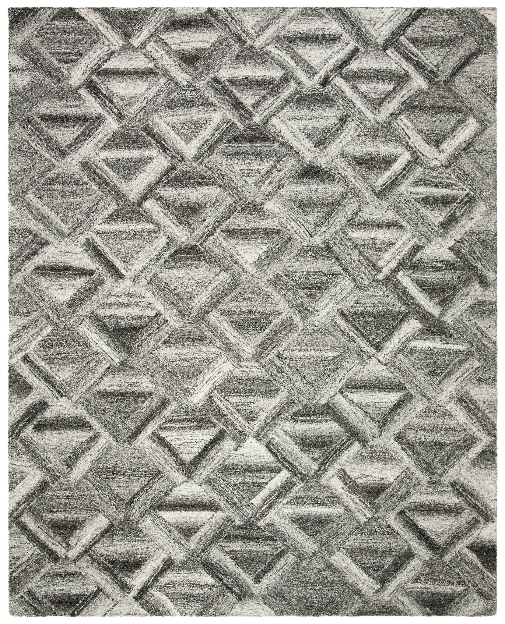 Abstract Triangle Hand-Tufted Wool Blend Rug