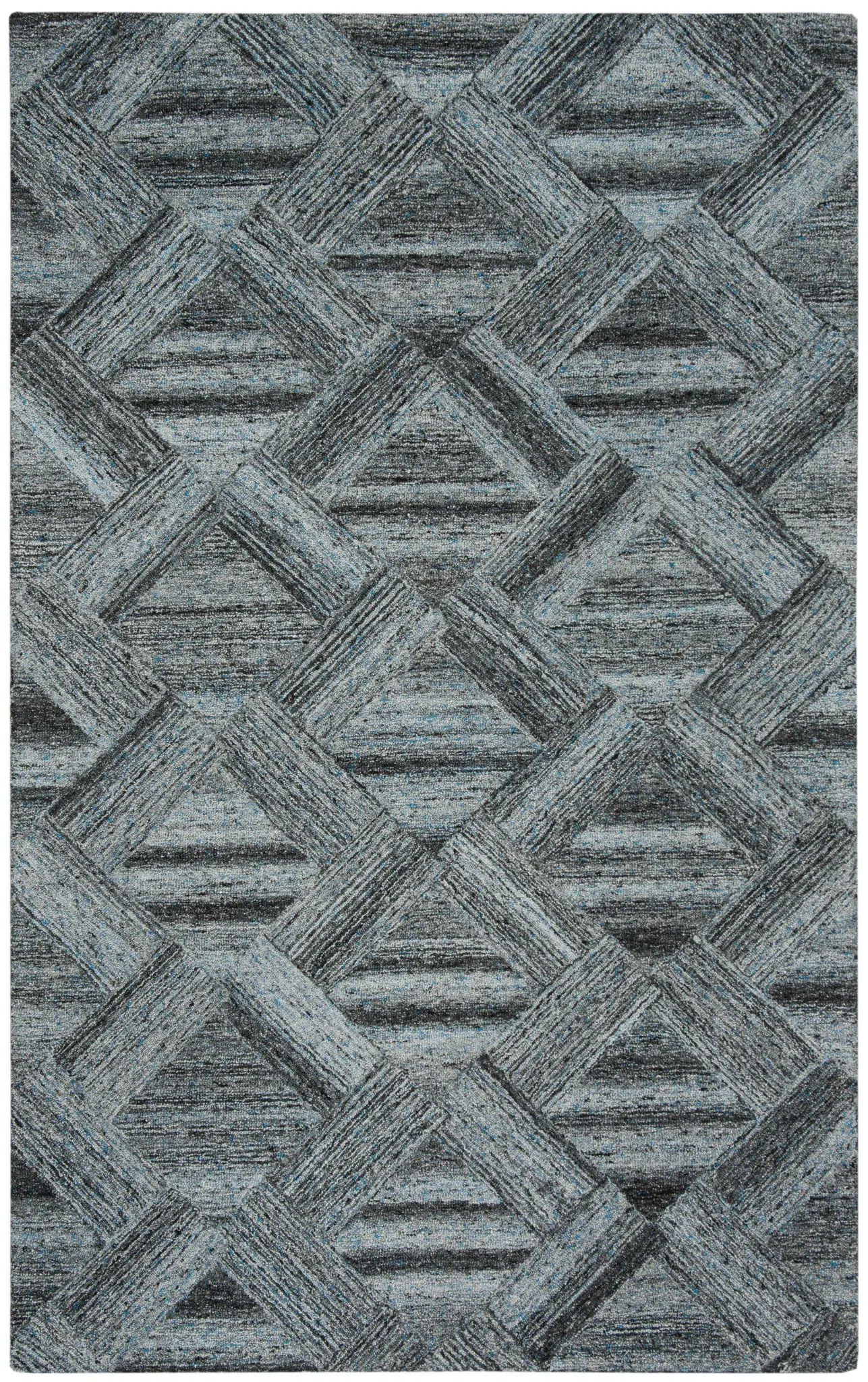 Abstract Triangle Hand-Tufted Wool Blend Rug