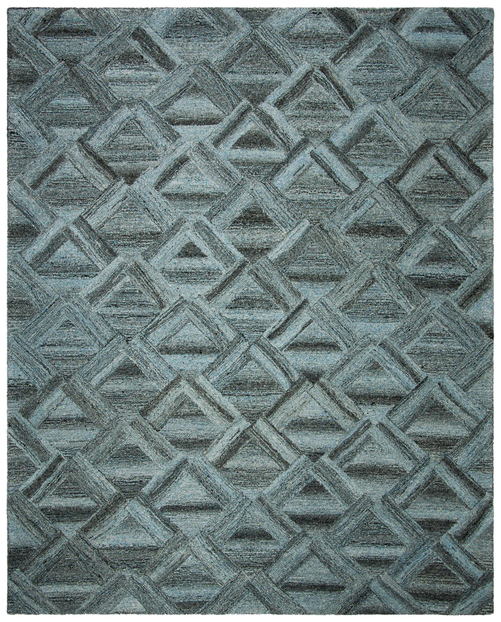Abstract Triangle Hand-Tufted Wool Blend Rug
