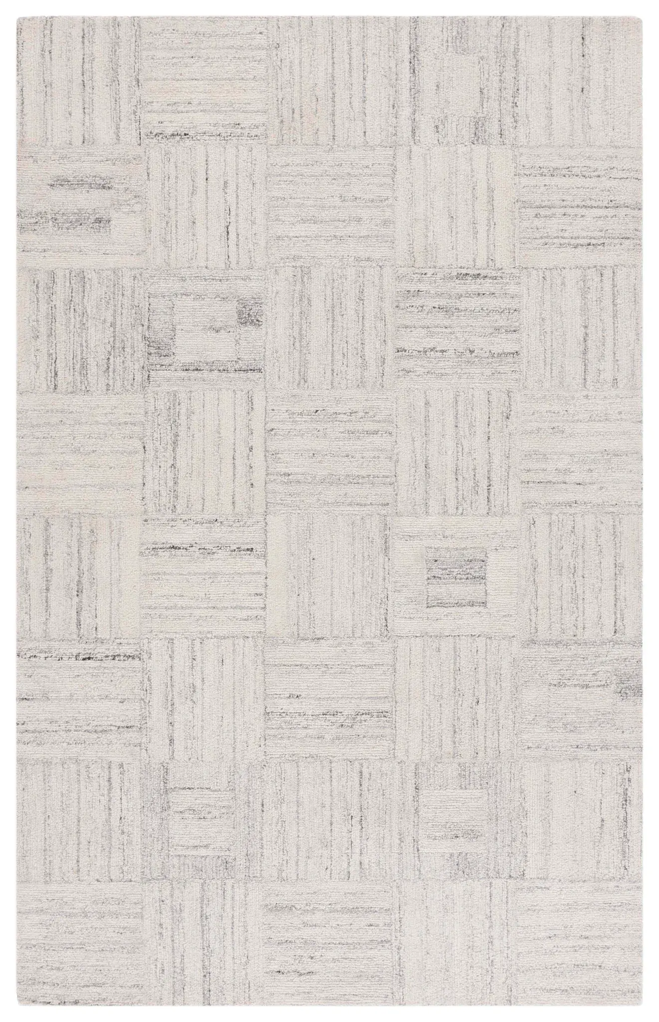 Abstract Modern Geometric Hand-Tufted Wool Blend Rug
